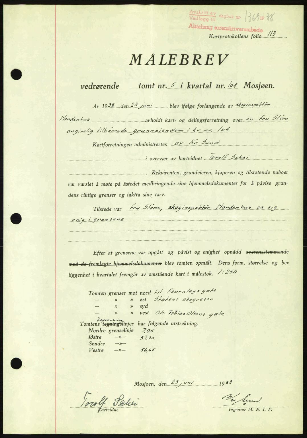 Alstahaug sorenskriveri, SAT/A-1009: Pantebok nr. A3, 1937-1938, Dagboknr: 1369/1938