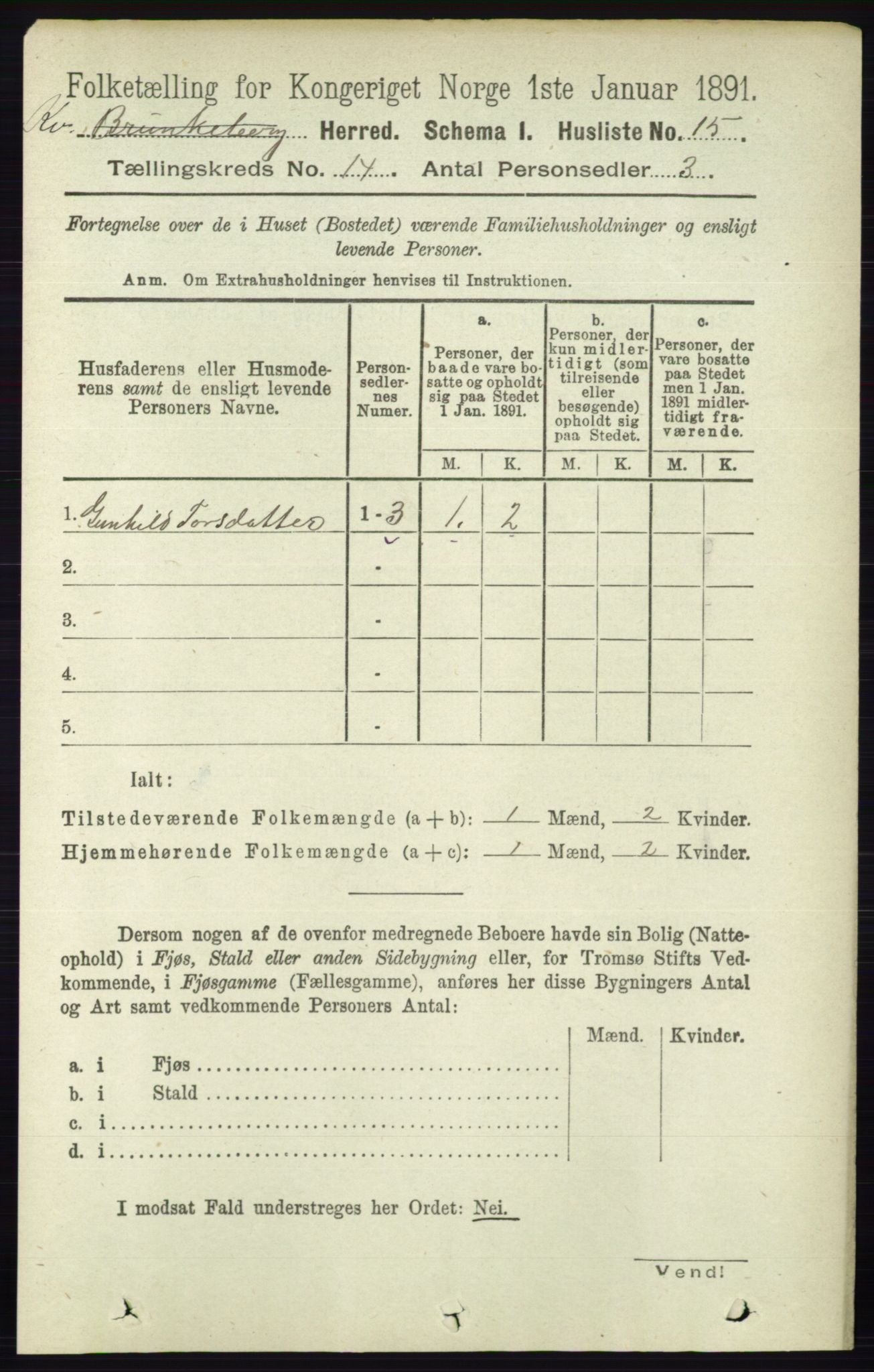 RA, Folketelling 1891 for 0829 Kviteseid herred, 1891, s. 3330