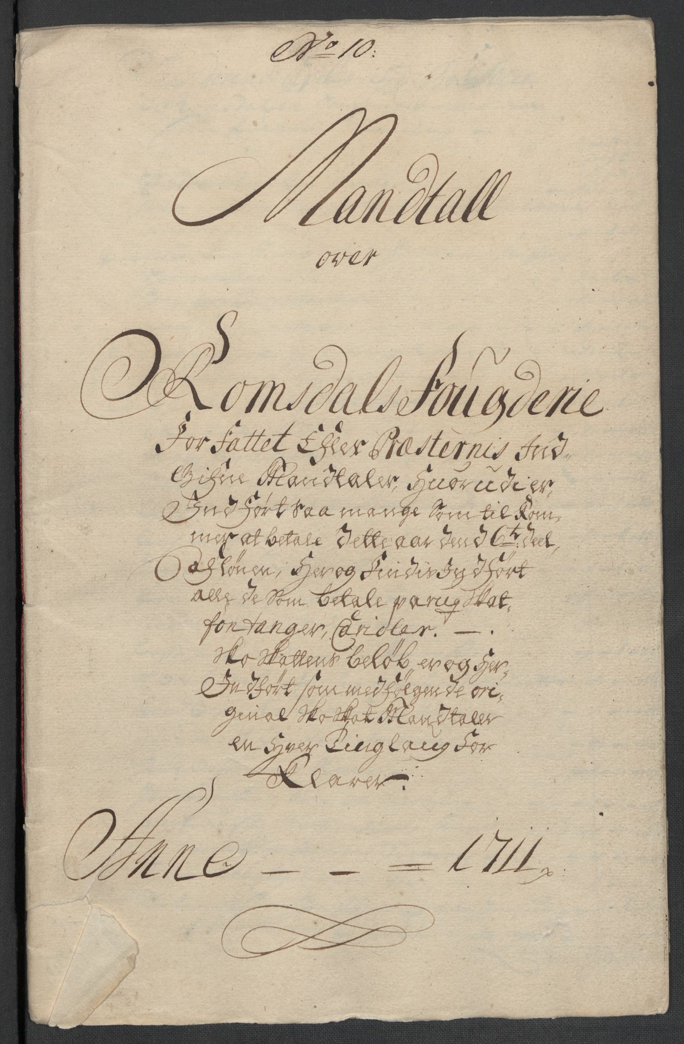 Rentekammeret inntil 1814, Reviderte regnskaper, Fogderegnskap, AV/RA-EA-4092/R55/L3660: Fogderegnskap Romsdal, 1711, s. 130