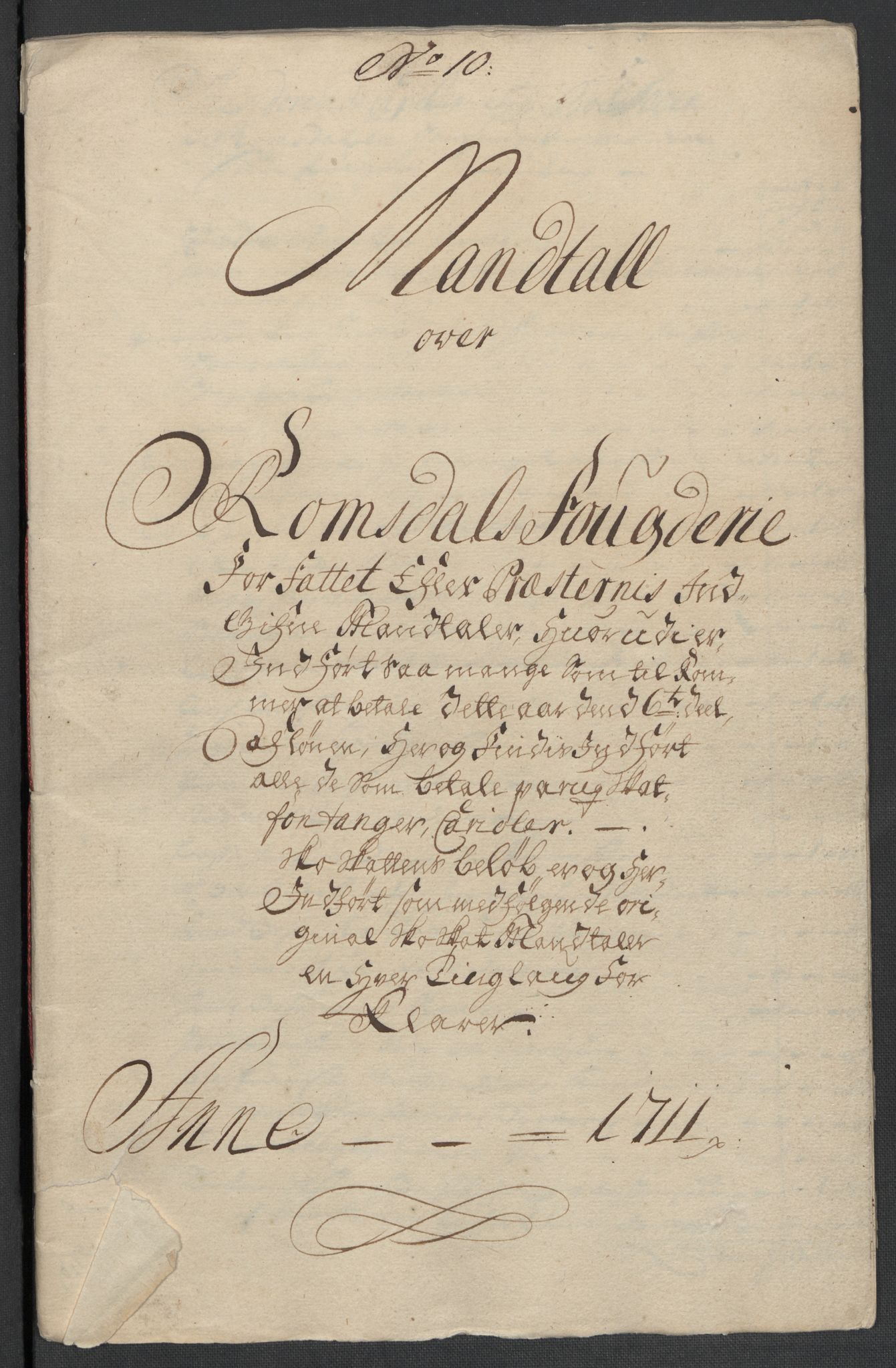 Rentekammeret inntil 1814, Reviderte regnskaper, Fogderegnskap, RA/EA-4092/R55/L3660: Fogderegnskap Romsdal, 1711, s. 130