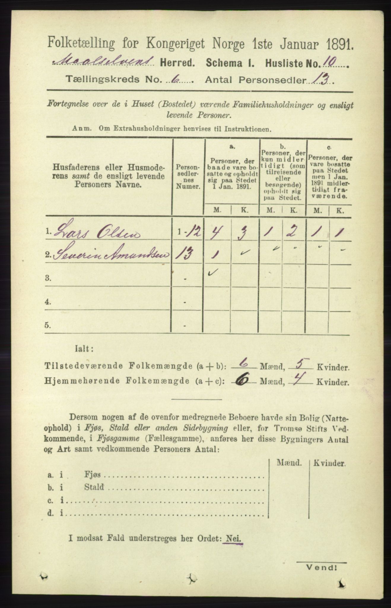 RA, Folketelling 1891 for 1924 Målselv herred, 1891, s. 2026