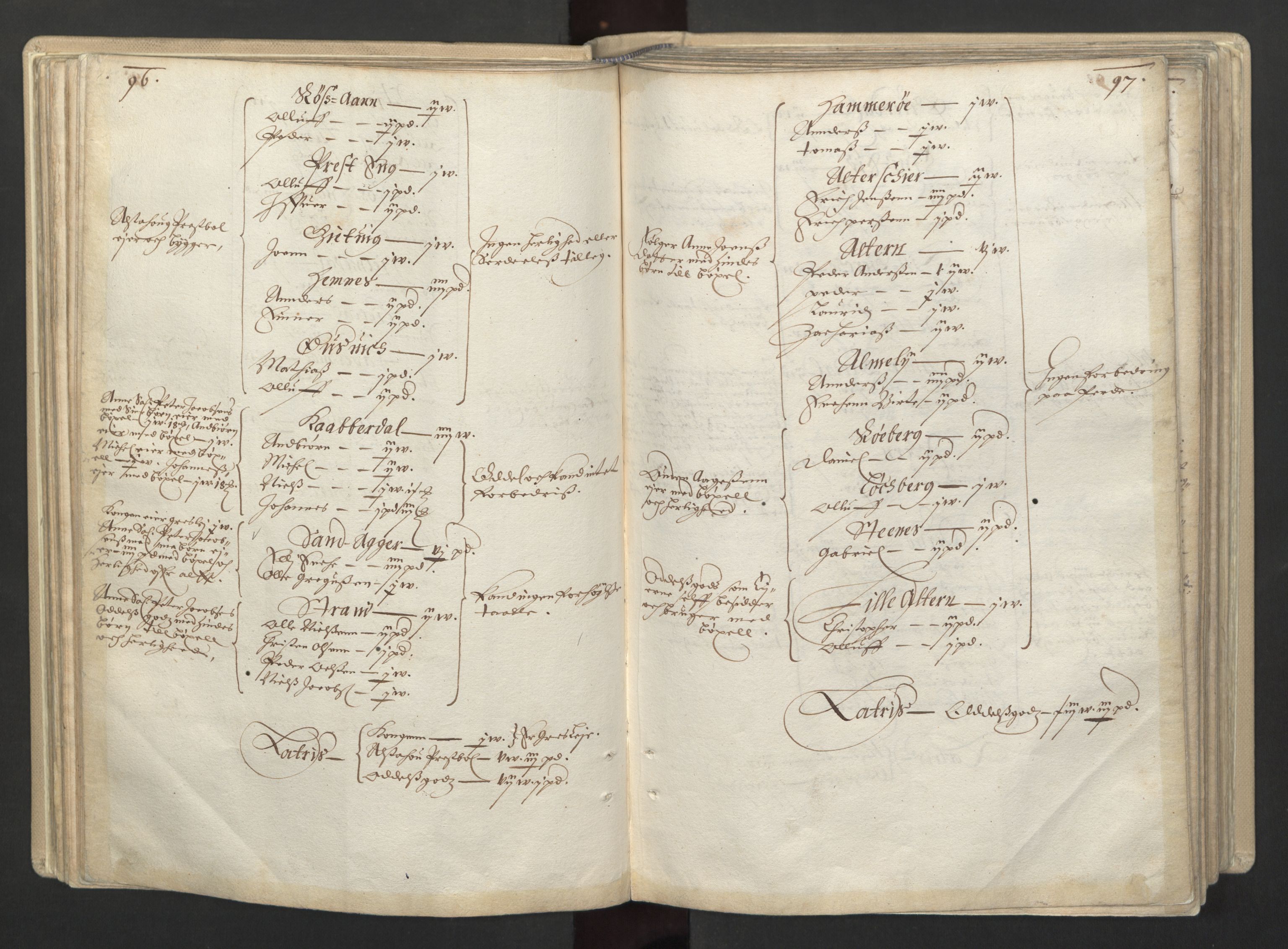 Rentekammeret inntil 1814, Realistisk ordnet avdeling, AV/RA-EA-4070/L/L0030/0001: Nordland lagdømme: / Alminnelig jordebok for Helgeland, Salten, Lofoten, Vesterålen, Andenes og Senja., 1661, s. 96-97