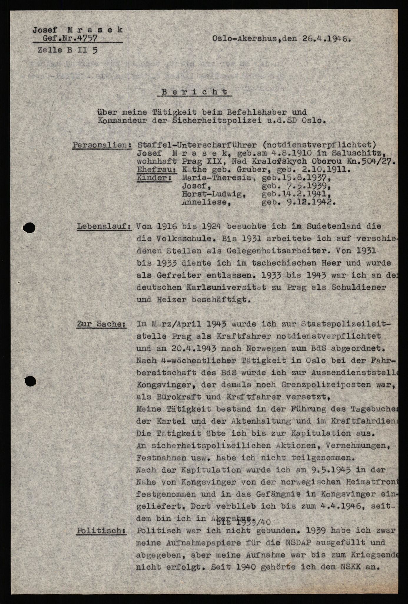 Forsvaret, Forsvarets overkommando II, RA/RAFA-3915/D/Db/L0041: CI Questionaires.  Diverse nasjonaliteter., 1945-1946, s. 305