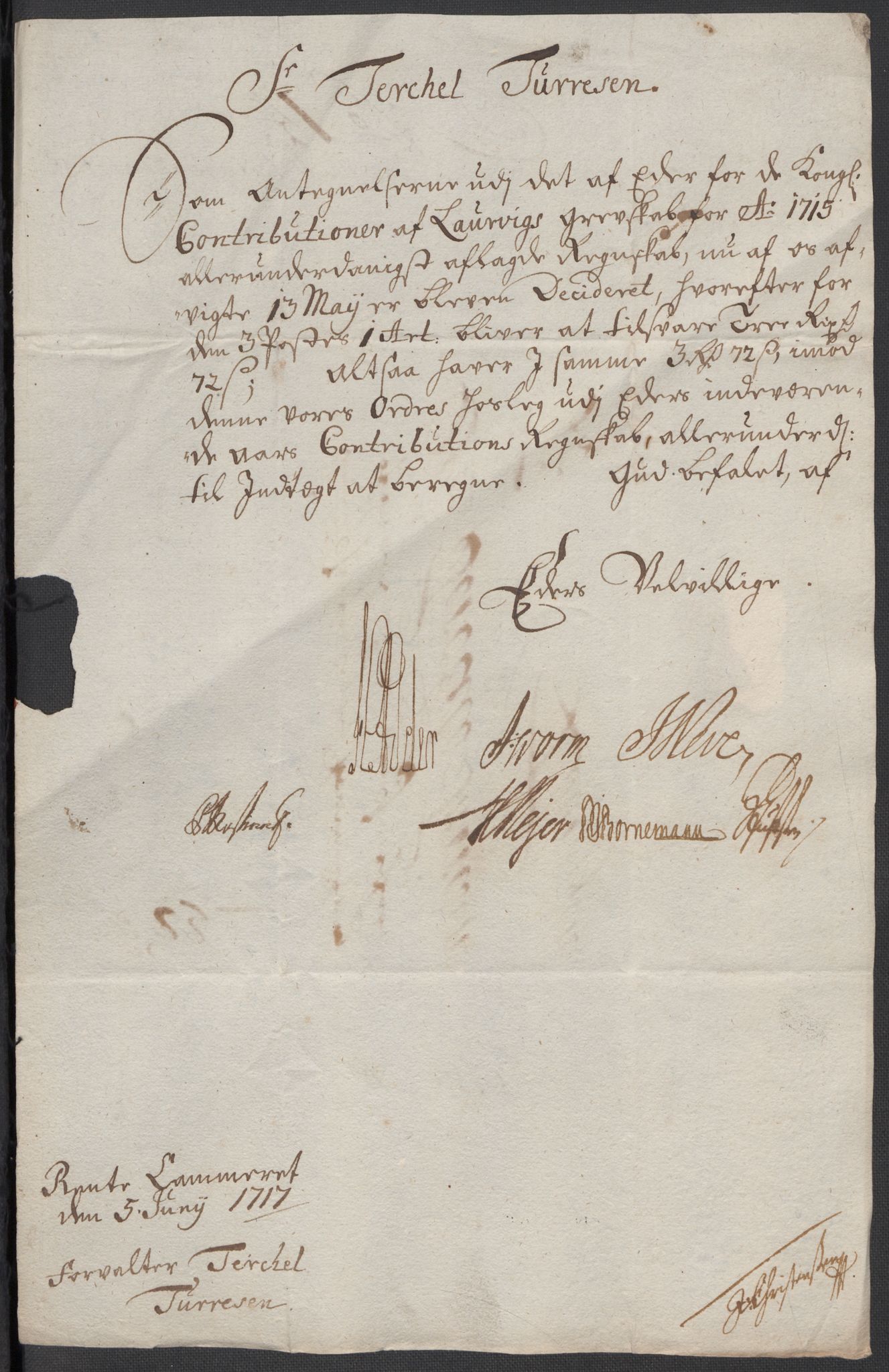 Rentekammeret inntil 1814, Reviderte regnskaper, Fogderegnskap, AV/RA-EA-4092/R33/L1987: Fogderegnskap Larvik grevskap, 1716-1717, s. 545