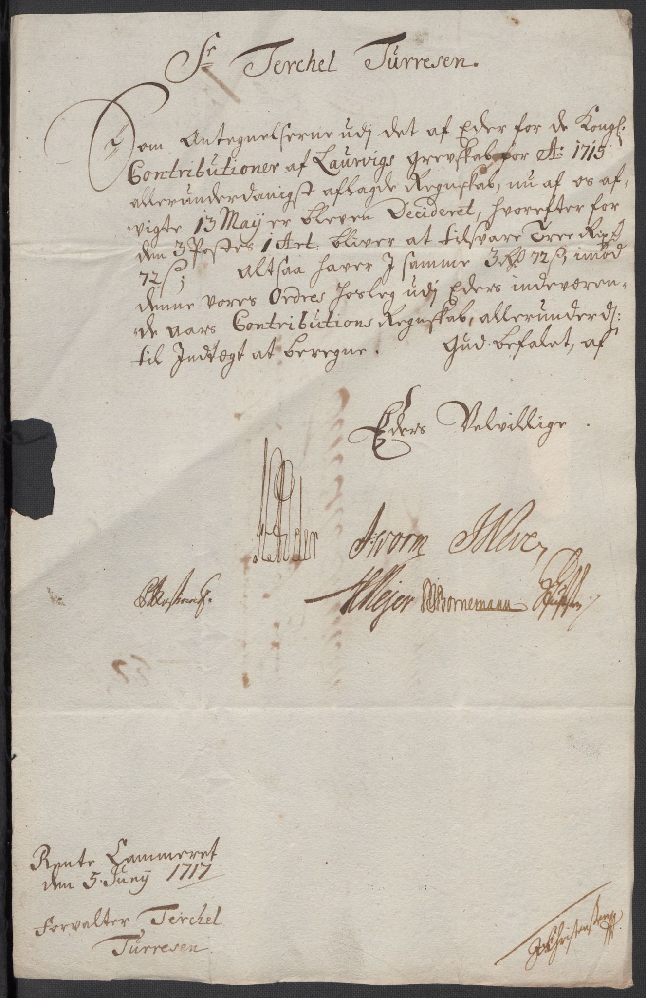 Rentekammeret inntil 1814, Reviderte regnskaper, Fogderegnskap, RA/EA-4092/R33/L1987: Fogderegnskap Larvik grevskap, 1716-1717, s. 545