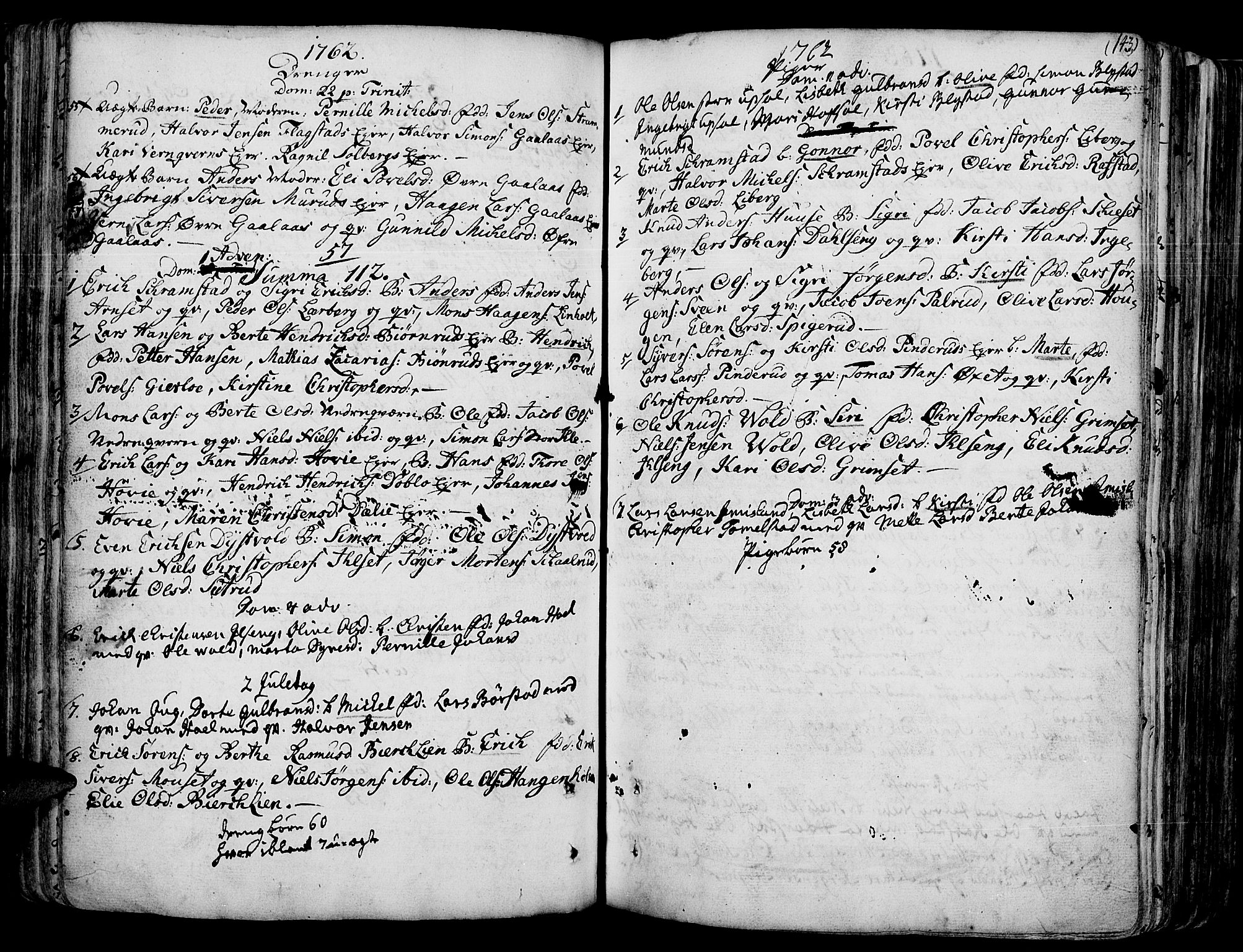 Vang prestekontor, Hedmark, AV/SAH-PREST-008/H/Ha/Haa/L0003: Ministerialbok nr. 3, 1734-1809, s. 143
