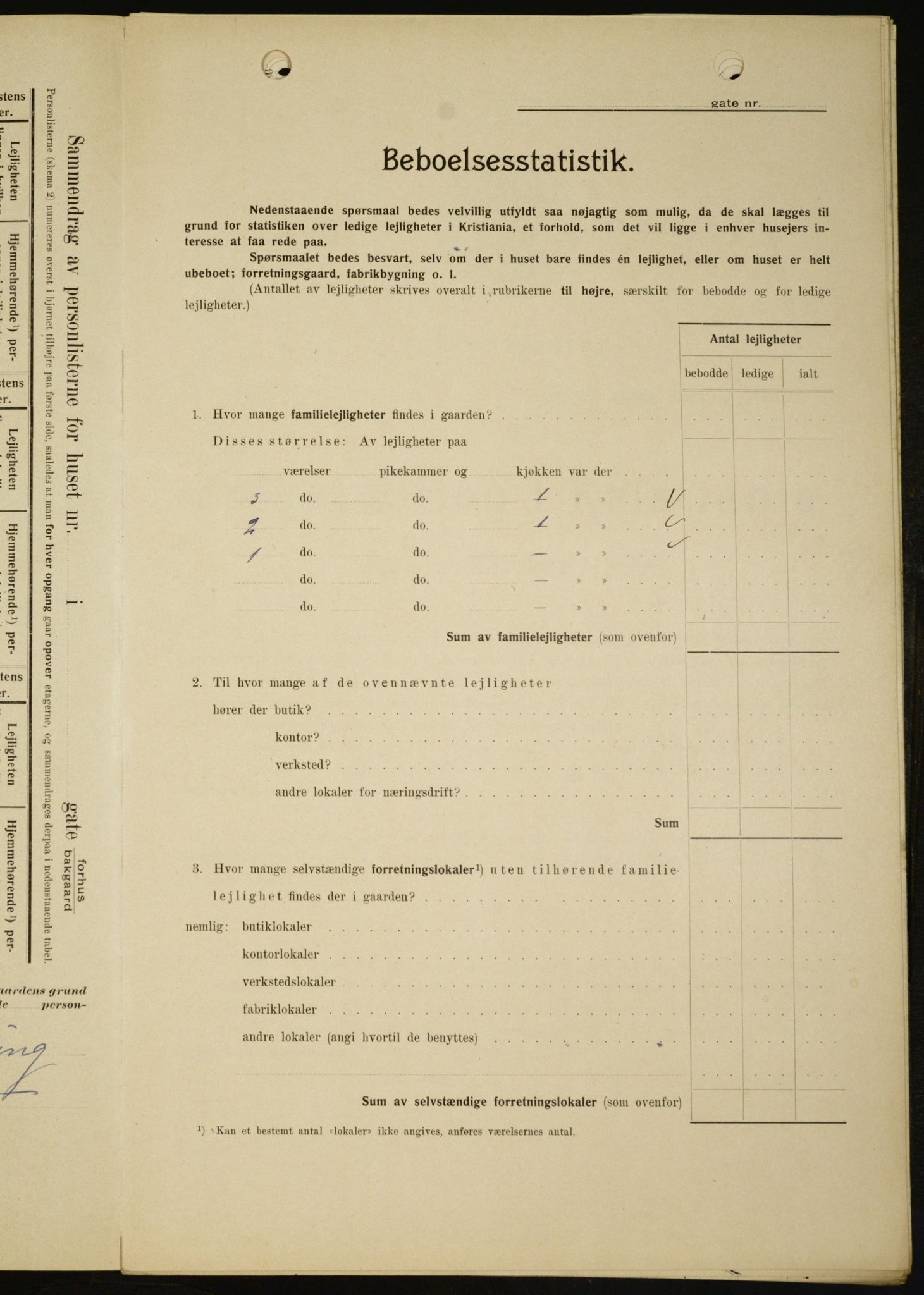 OBA, Kommunal folketelling 1.2.1909 for Kristiania kjøpstad, 1909, s. 78598