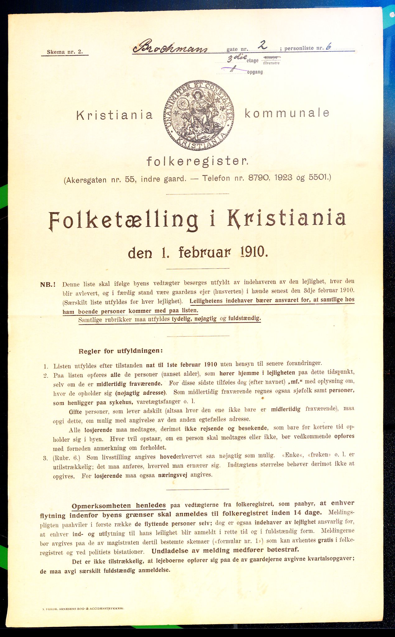 OBA, Kommunal folketelling 1.2.1910 for Kristiania, 1910, s. 9246