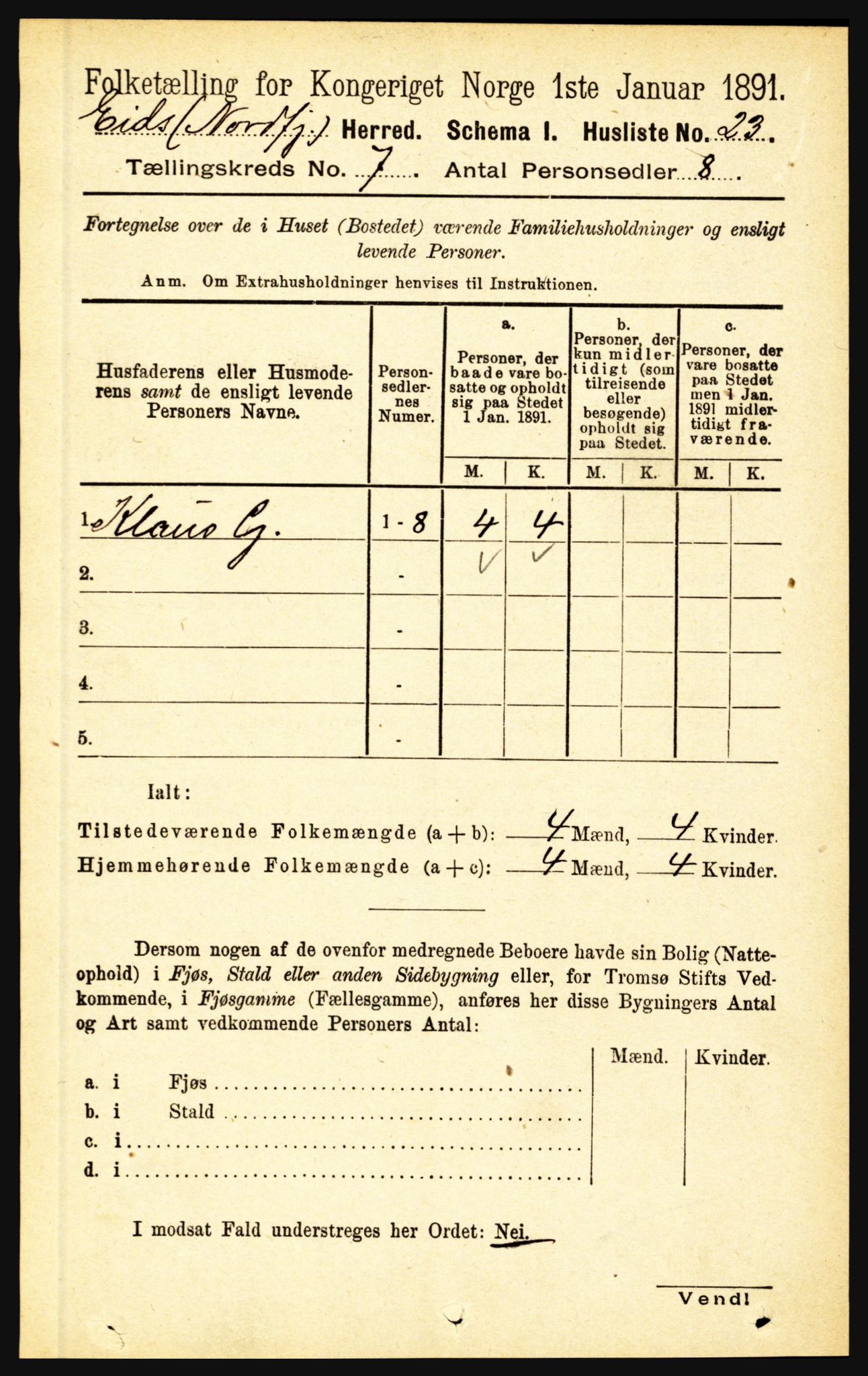 RA, Folketelling 1891 for 1443 Eid herred, 1891, s. 1777