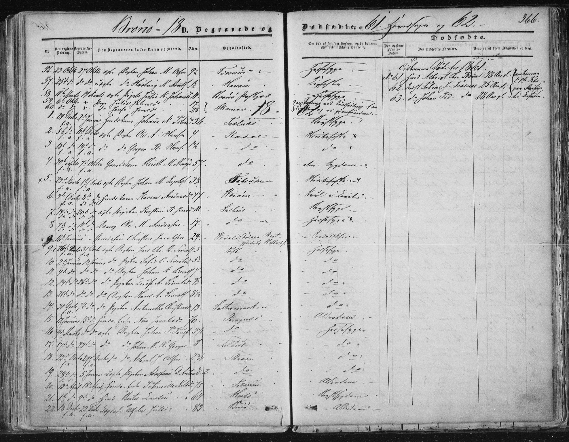 Ministerialprotokoller, klokkerbøker og fødselsregistre - Nordland, AV/SAT-A-1459/813/L0198: Ministerialbok nr. 813A08, 1834-1874, s. 366