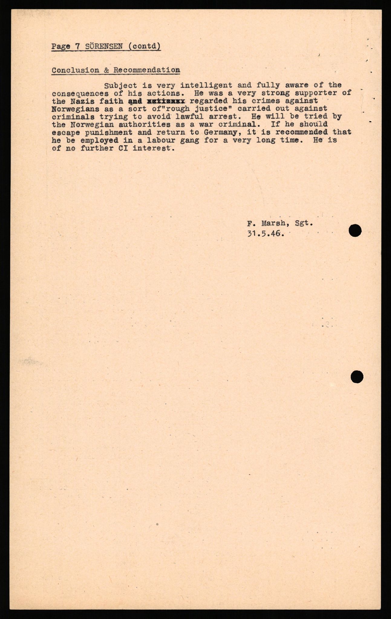 Forsvaret, Forsvarets overkommando II, AV/RA-RAFA-3915/D/Db/L0033: CI Questionaires. Tyske okkupasjonsstyrker i Norge. Tyskere., 1945-1946, s. 348