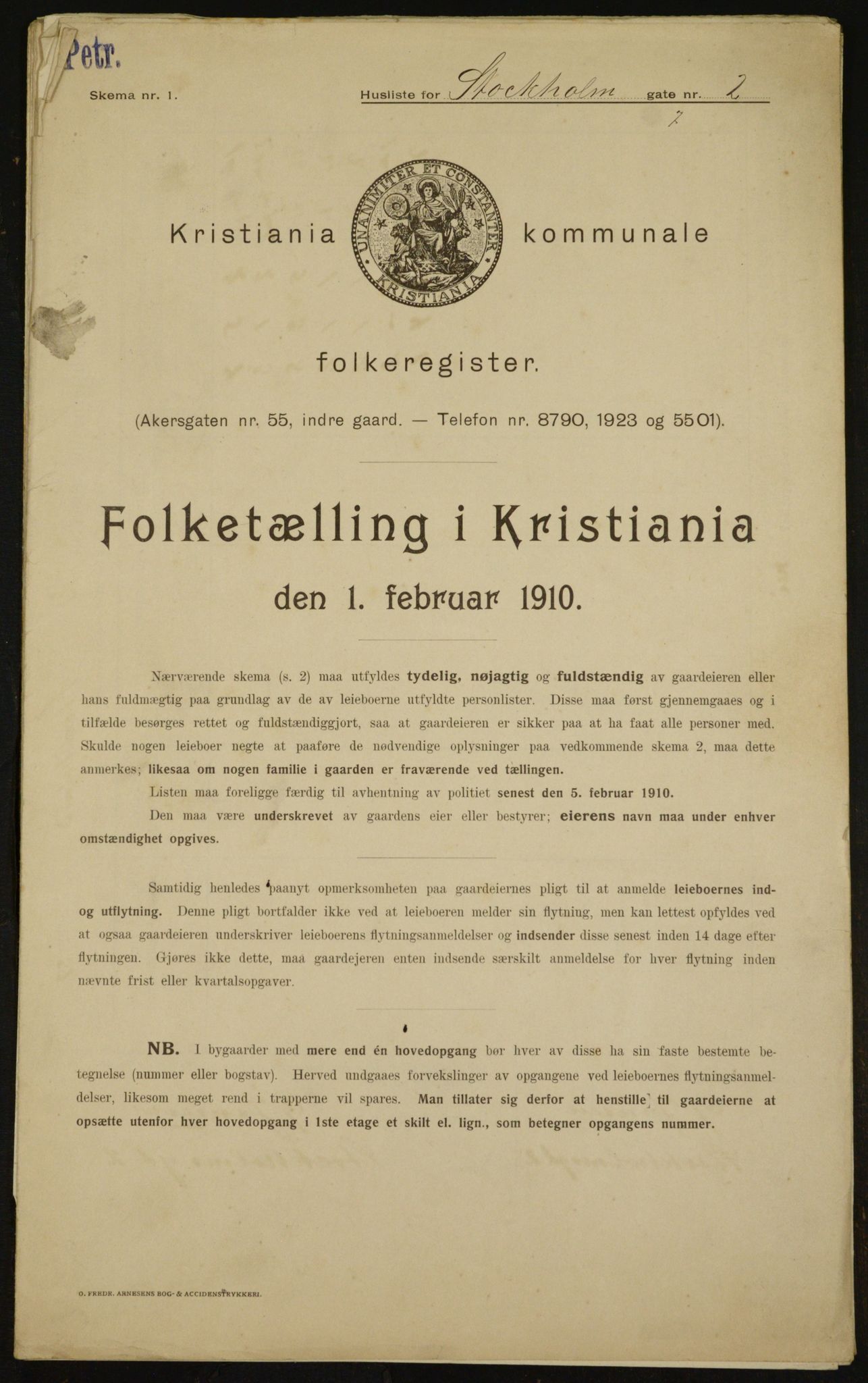 OBA, Kommunal folketelling 1.2.1910 for Kristiania, 1910, s. 97238