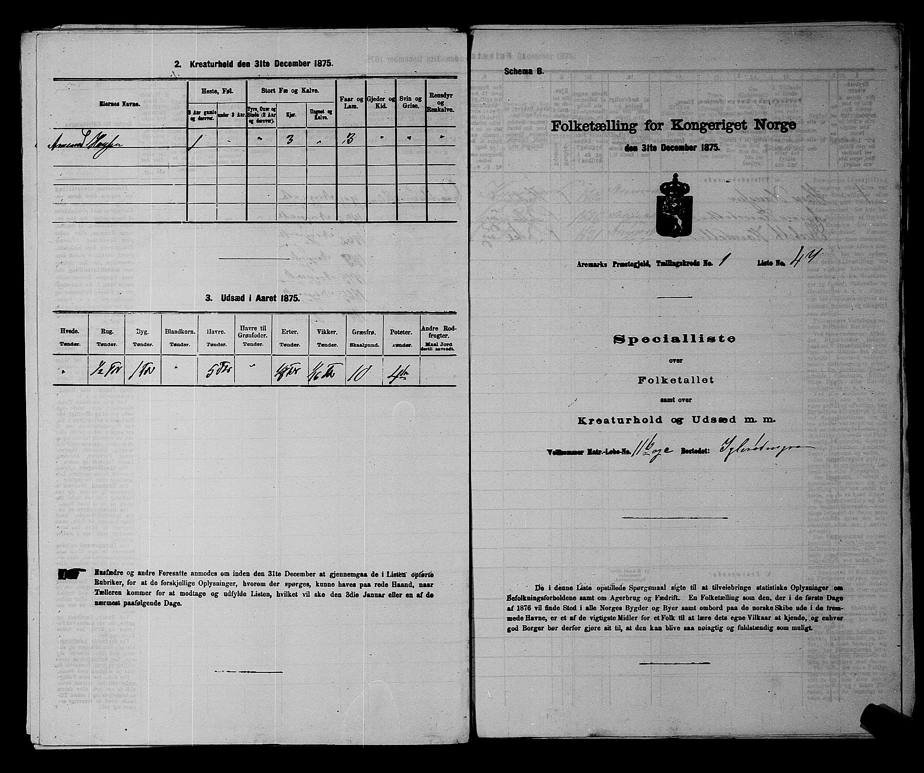 RA, Folketelling 1875 for 0118P Aremark prestegjeld, 1875, s. 159