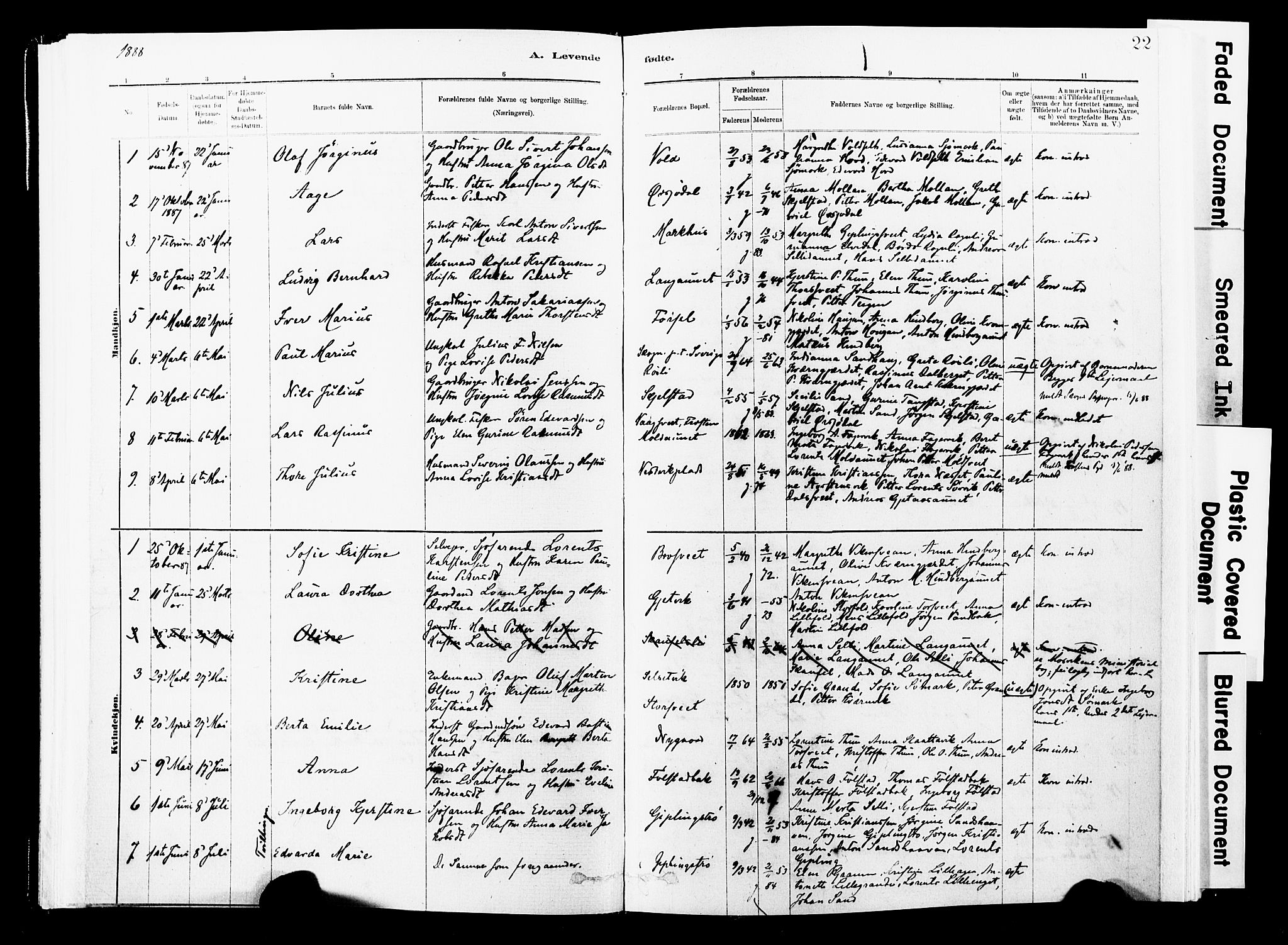 Ministerialprotokoller, klokkerbøker og fødselsregistre - Nord-Trøndelag, SAT/A-1458/744/L0420: Ministerialbok nr. 744A04, 1882-1904, s. 22