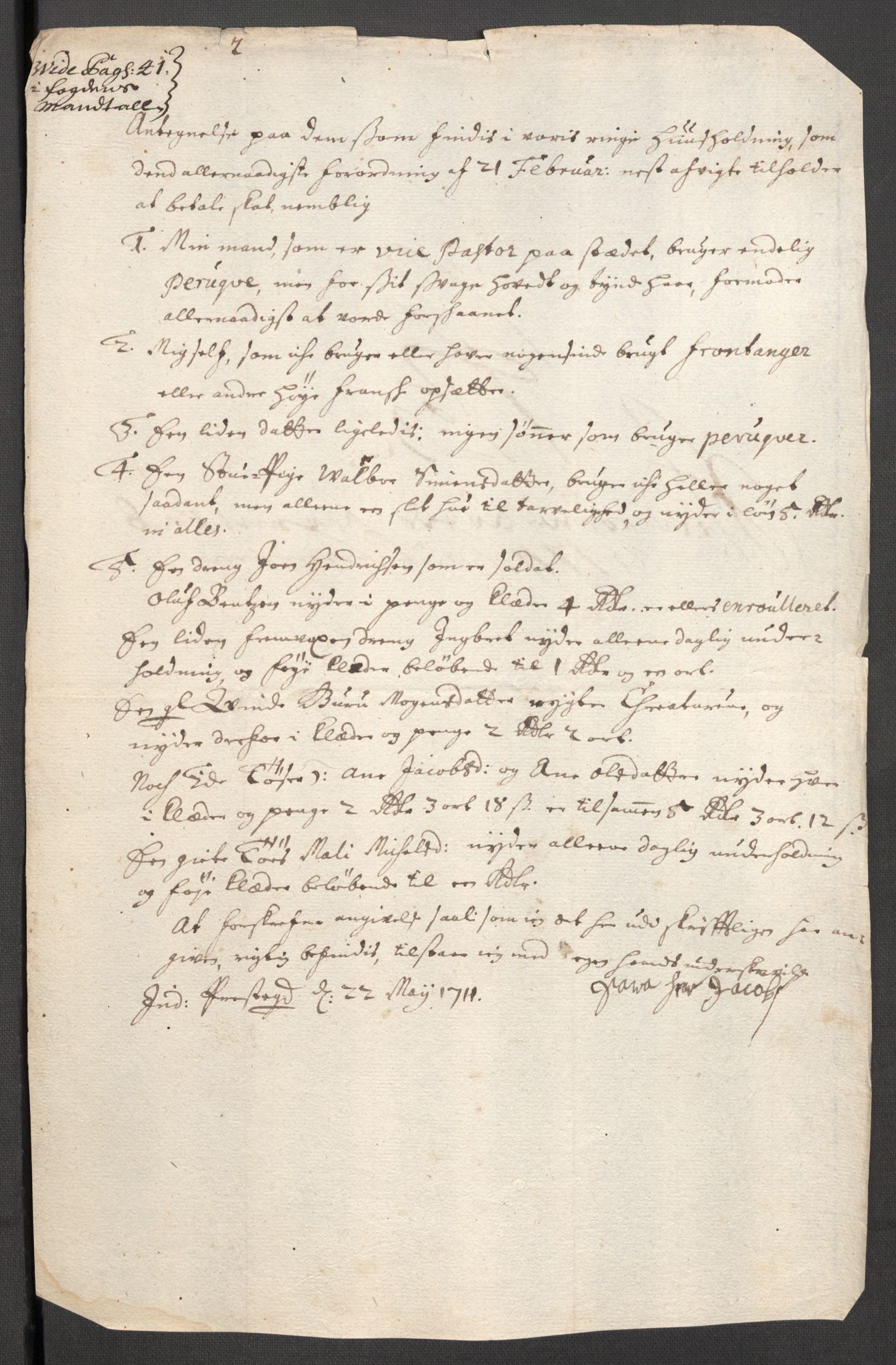 Rentekammeret inntil 1814, Reviderte regnskaper, Fogderegnskap, RA/EA-4092/R63/L4319: Fogderegnskap Inderøy, 1711, s. 301