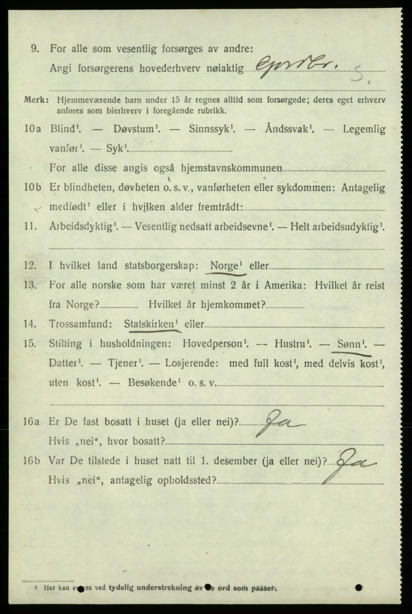 SAB, Folketelling 1920 for 1226 Strandebarm herred, 1920, s. 3301
