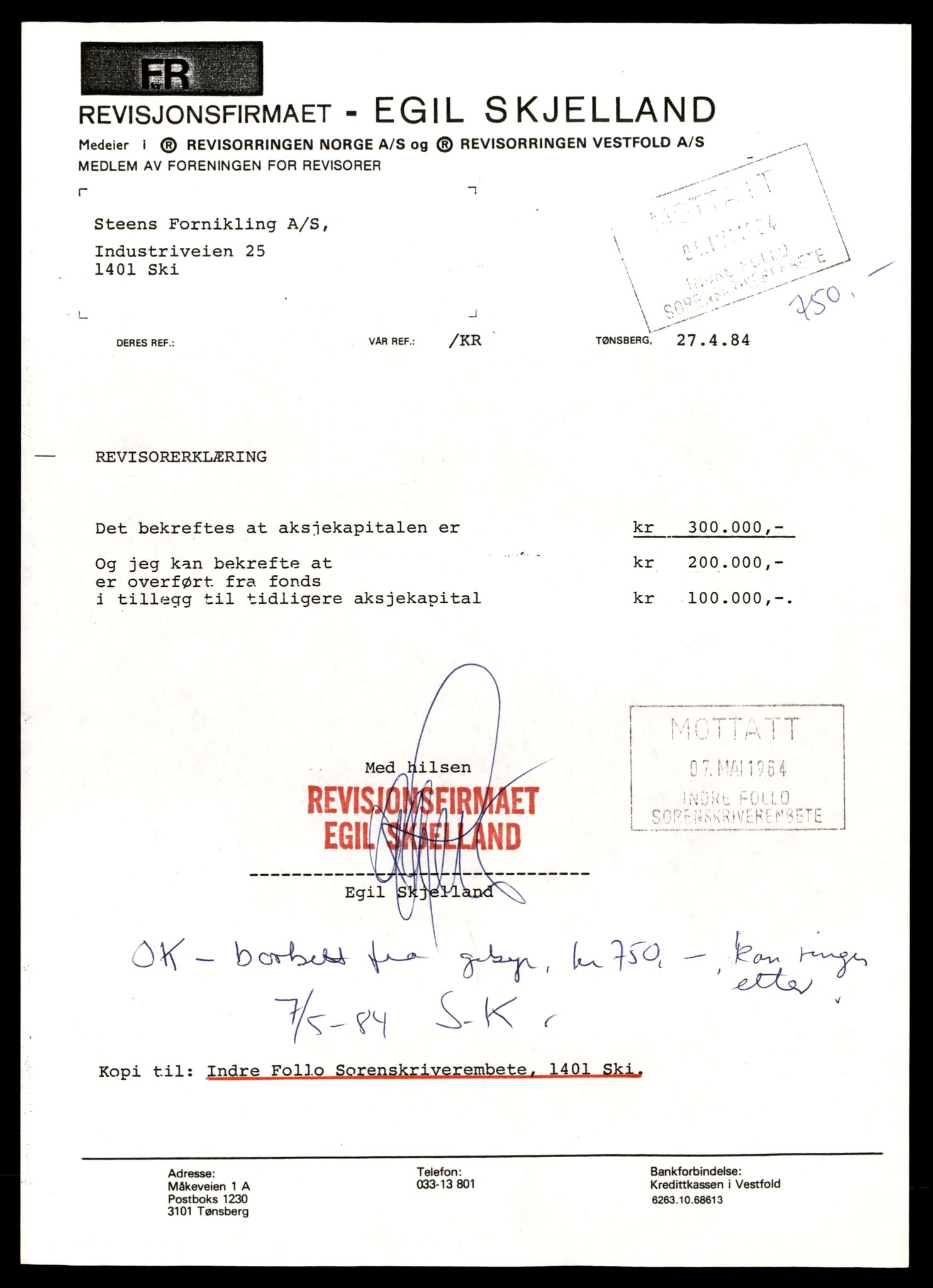 Indre Follo tingrett, AV/SAT-A-10086/K/Kb/Kbb/L0044: Aksjeselskap, Ste - Sæt , 1944-1990, s. 5