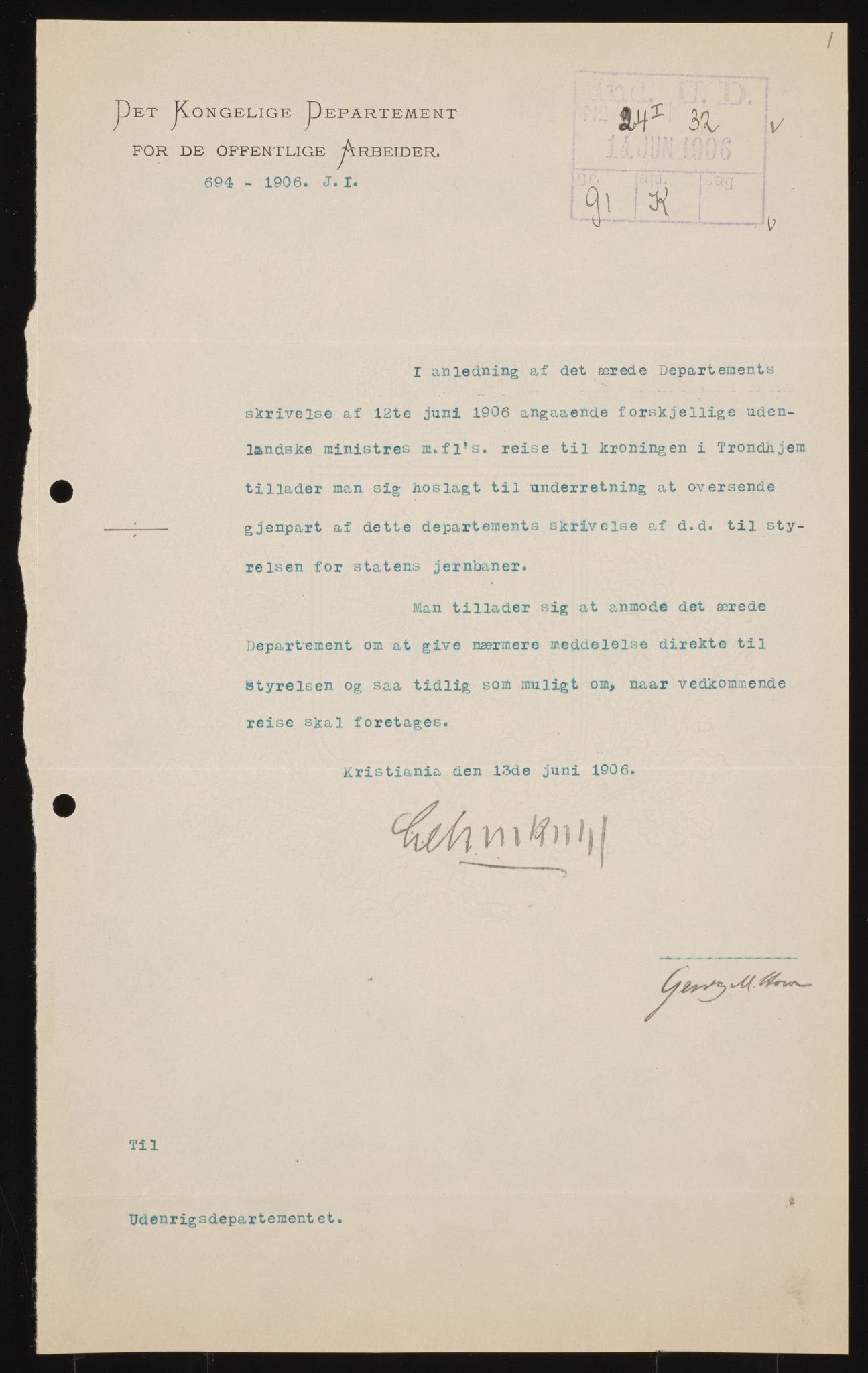 Utenriksdepartementet, AV/RA-S-2259, 1844-1931, s. 926