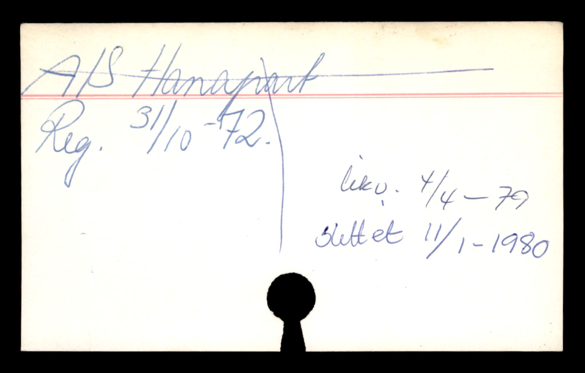 Oslo byfogd, Handelsregisteret, SAT/A-10867/G/Ga/Gad/L0045: Kartotekkort - Slettede foretak, Han-Hem, 1890-1990