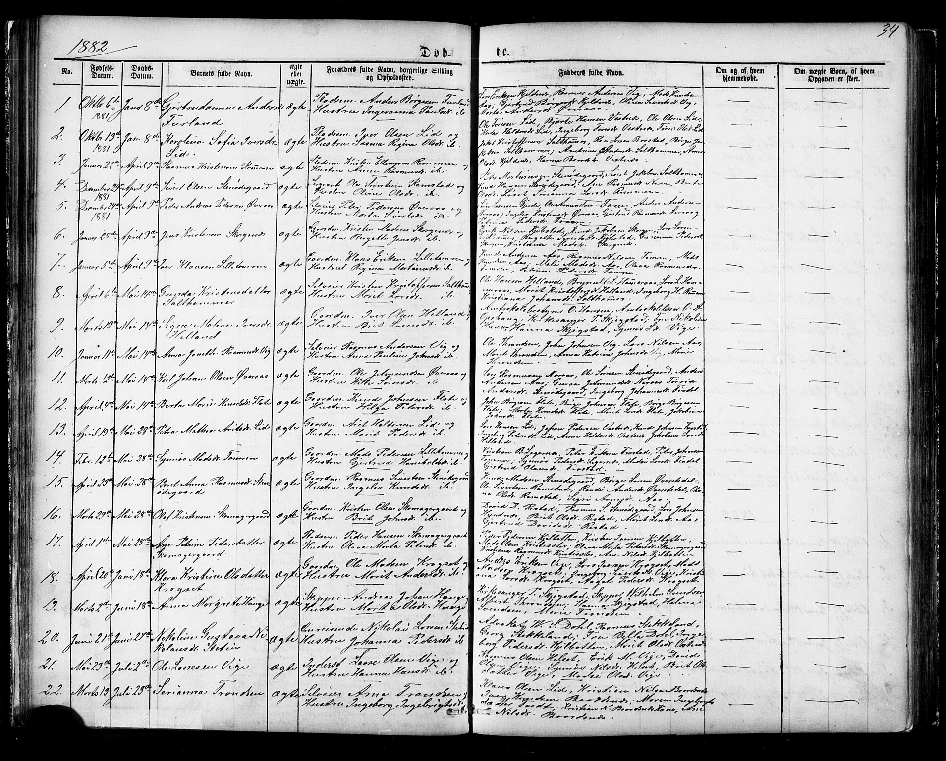 Ministerialprotokoller, klokkerbøker og fødselsregistre - Møre og Romsdal, AV/SAT-A-1454/539/L0536: Klokkerbok nr. 539C02, 1867-1913, s. 34