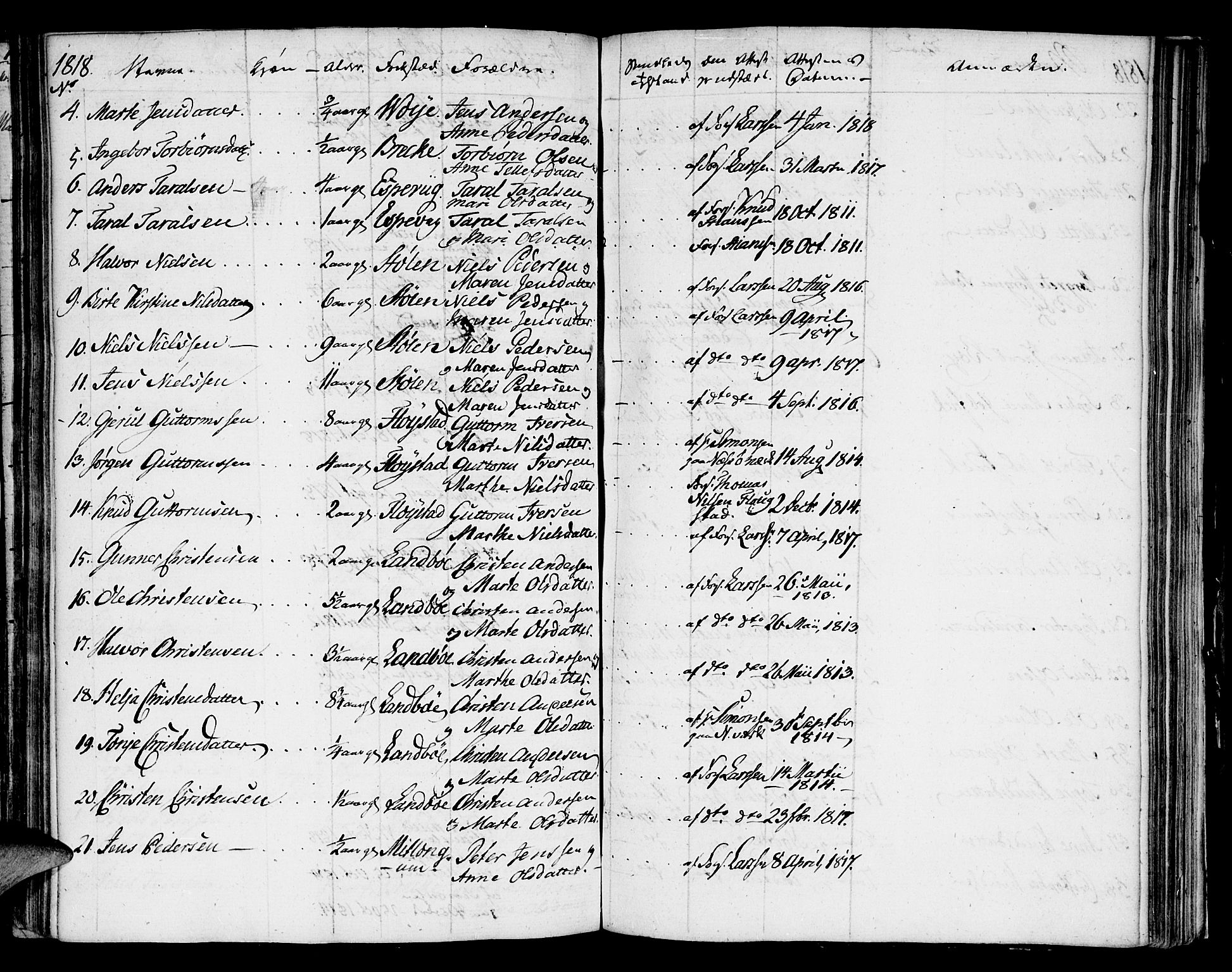Austre Moland sokneprestkontor, AV/SAK-1111-0001/F/Fa/Faa/L0003: Ministerialbok nr. A 3, 1808-1815, s. 57