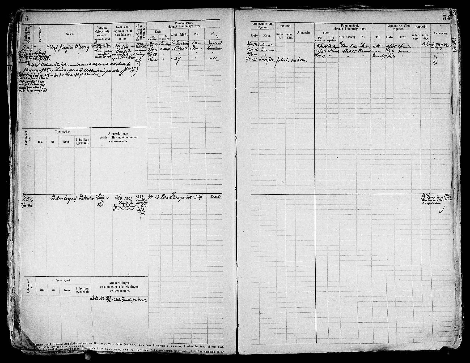 Drammen innrulleringsdistrikt, SAKO/A-781/F/Fd/L0003: Maskinist- og fyrbøterrulle, 1904-1948, s. 56