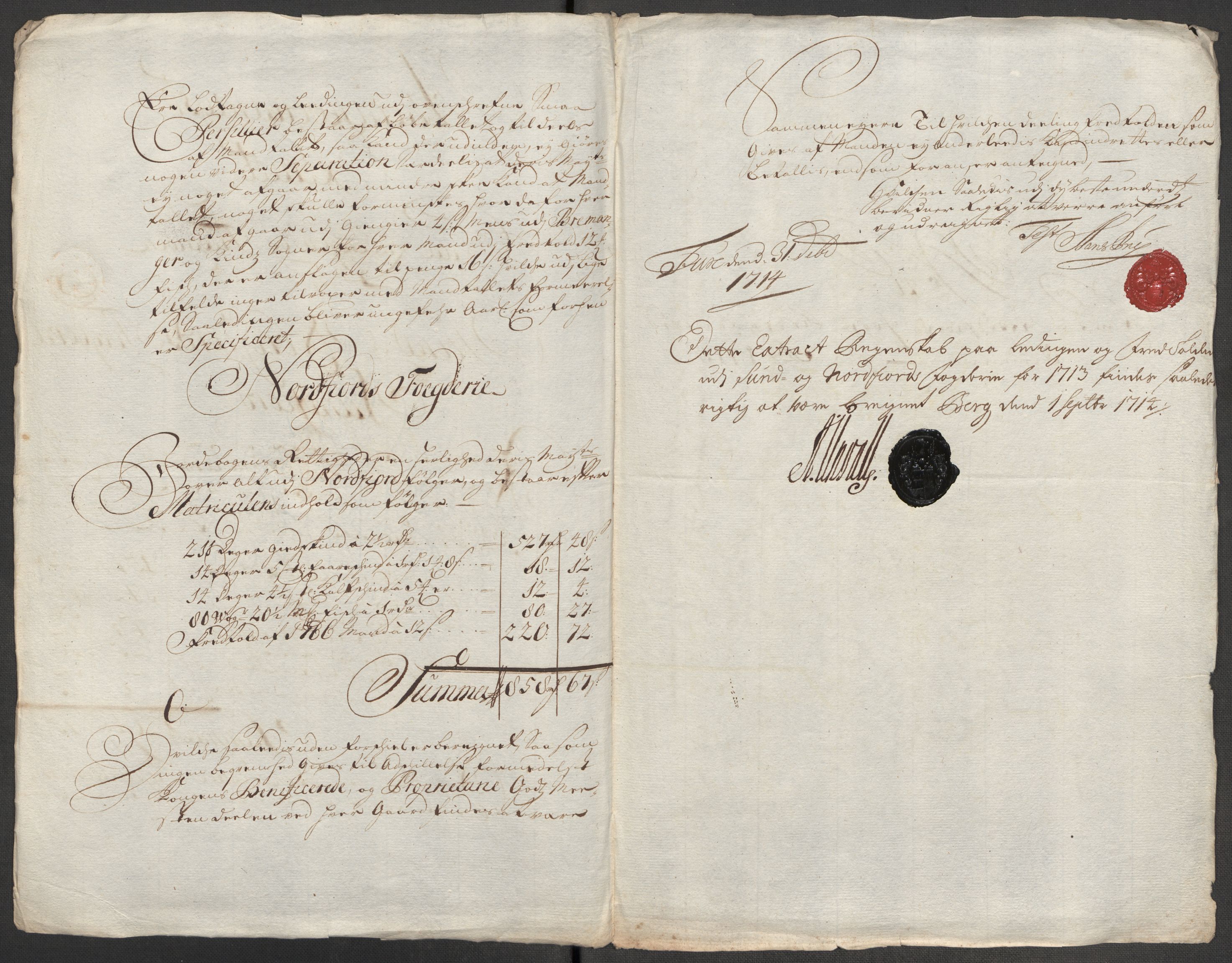 Rentekammeret inntil 1814, Reviderte regnskaper, Fogderegnskap, RA/EA-4092/R53/L3437: Fogderegnskap Sunn- og Nordfjord, 1713, s. 294