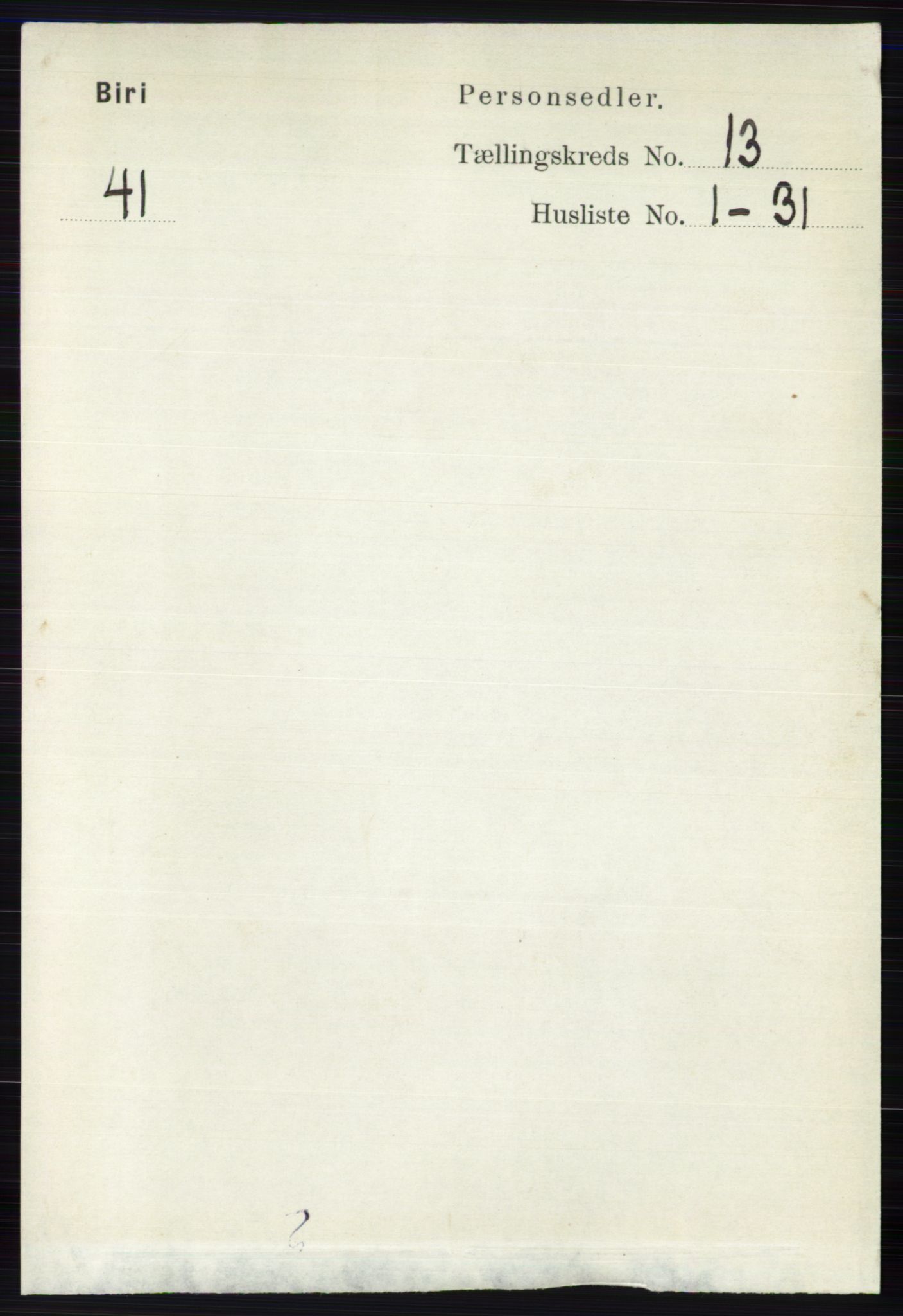 RA, Folketelling 1891 for 0525 Biri herred, 1891, s. 5310