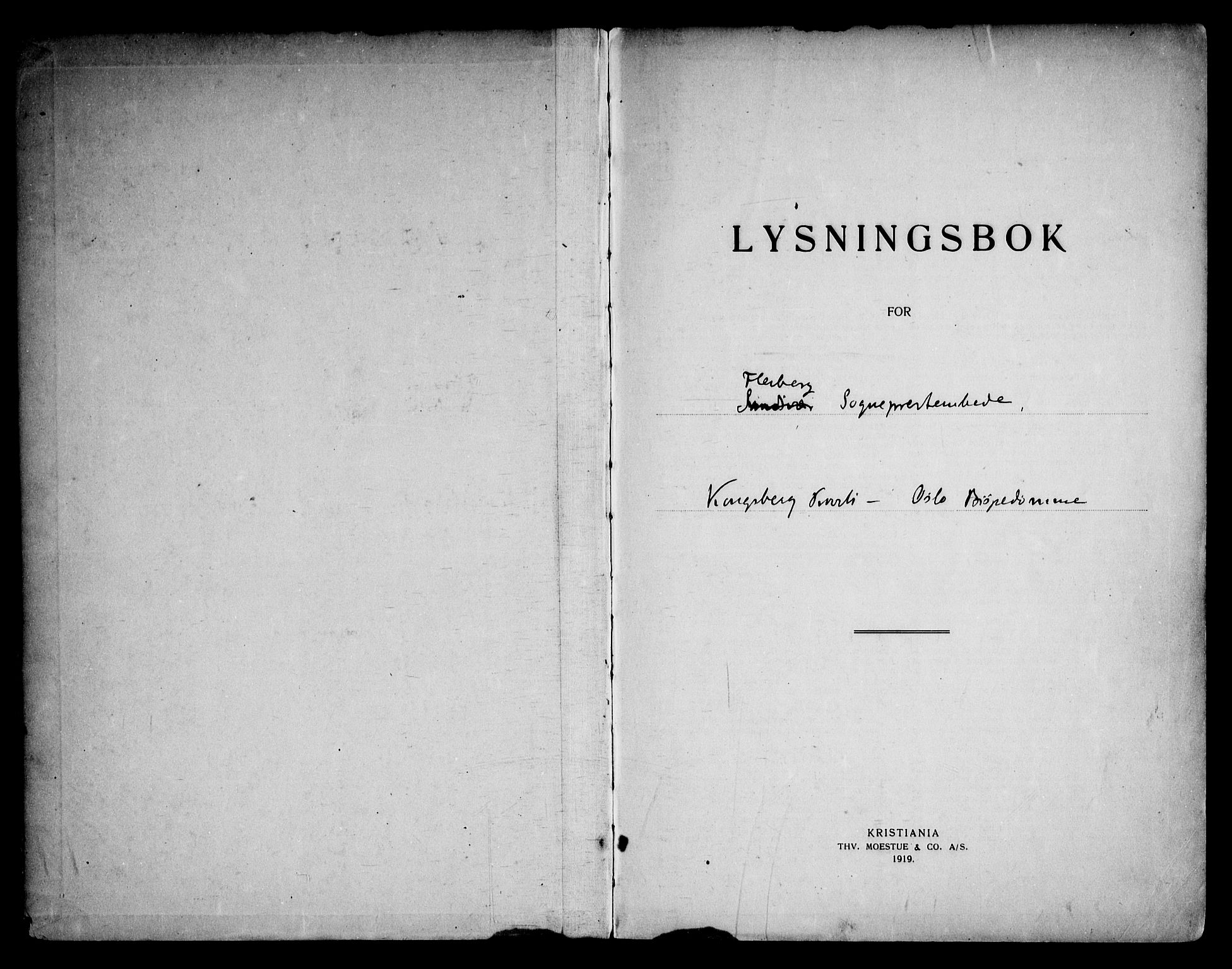 Flesberg kirkebøker, AV/SAKO-A-18/H/Ha/L0001: Lysningsprotokoll nr. 1, 1919-1969