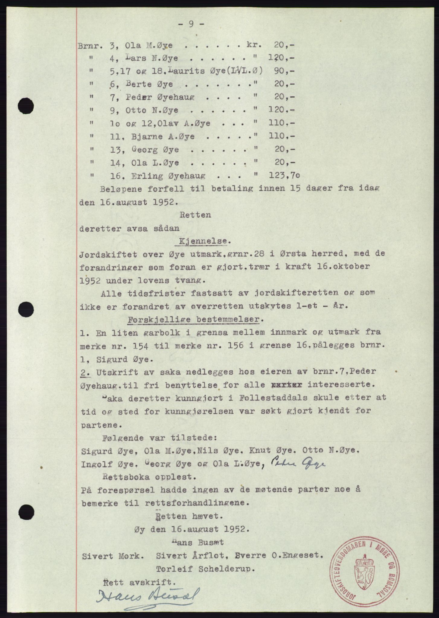 Søre Sunnmøre sorenskriveri, AV/SAT-A-4122/1/2/2C/L0094: Pantebok nr. 20A, 1953-1953, Dagboknr: 477/1953