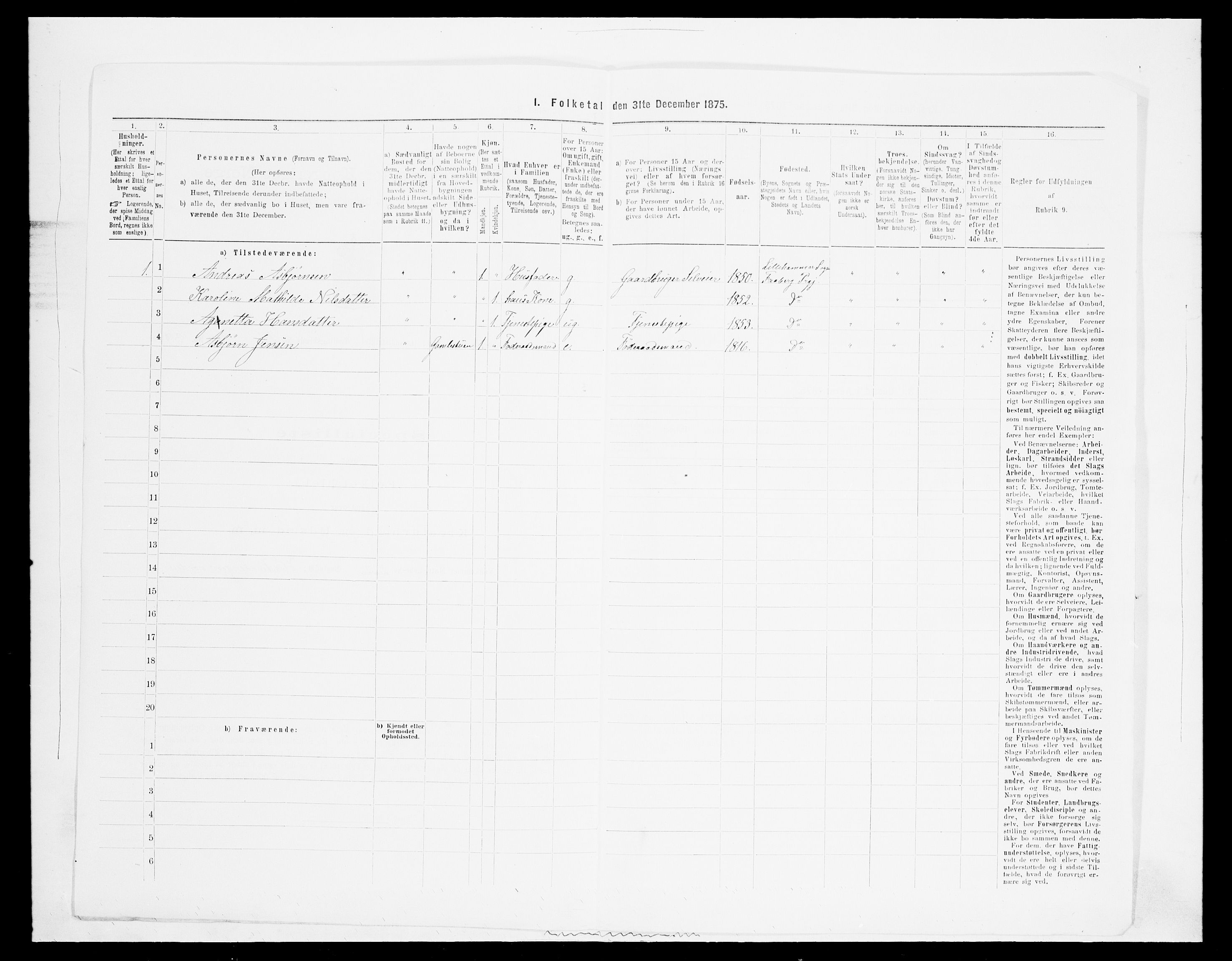 SAH, Folketelling 1875 for 0524L Fåberg prestegjeld, Fåberg sokn og Lillehammer landsokn, 1875, s. 1912