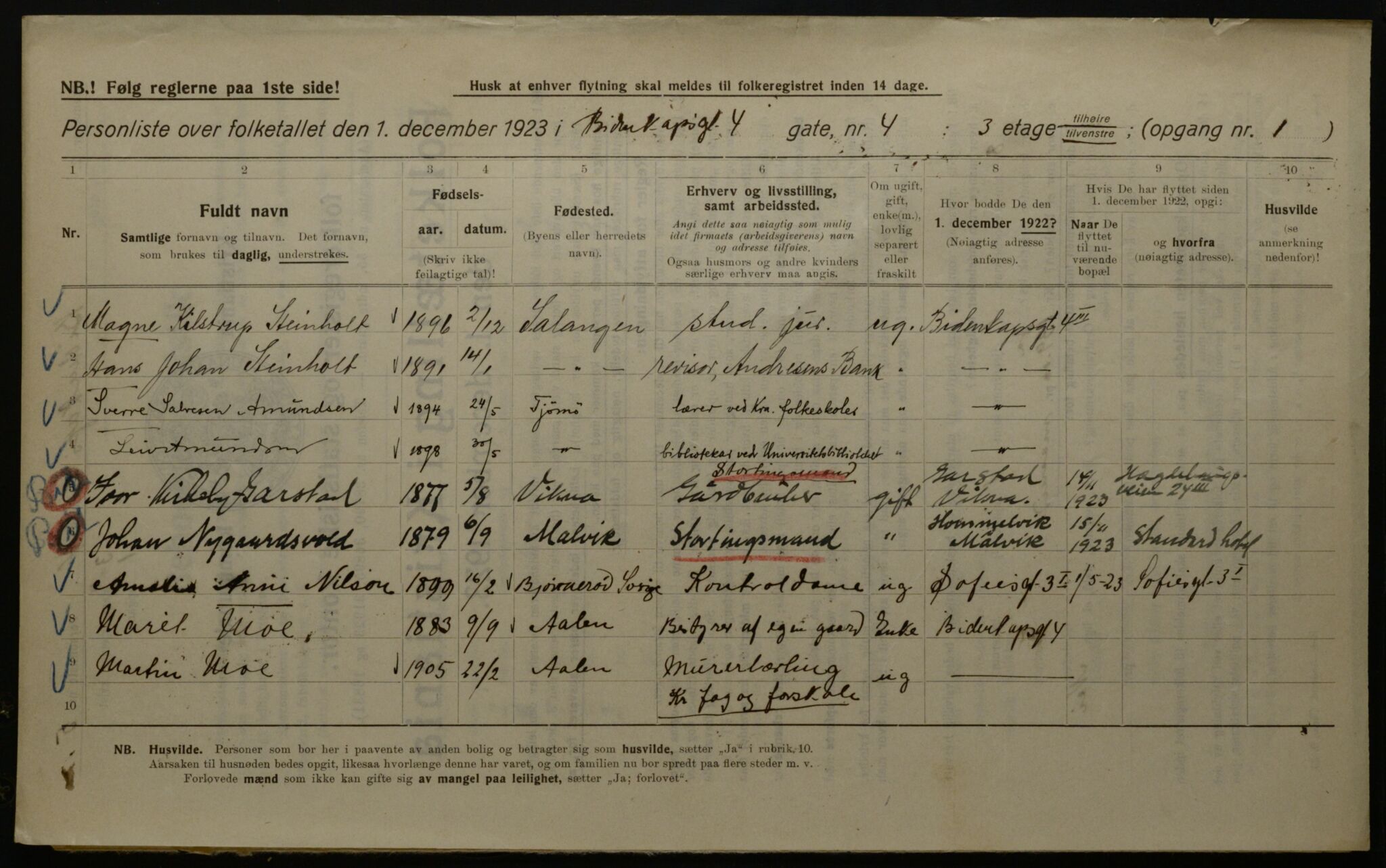 OBA, Kommunal folketelling 1.12.1923 for Kristiania, 1923, s. 5793