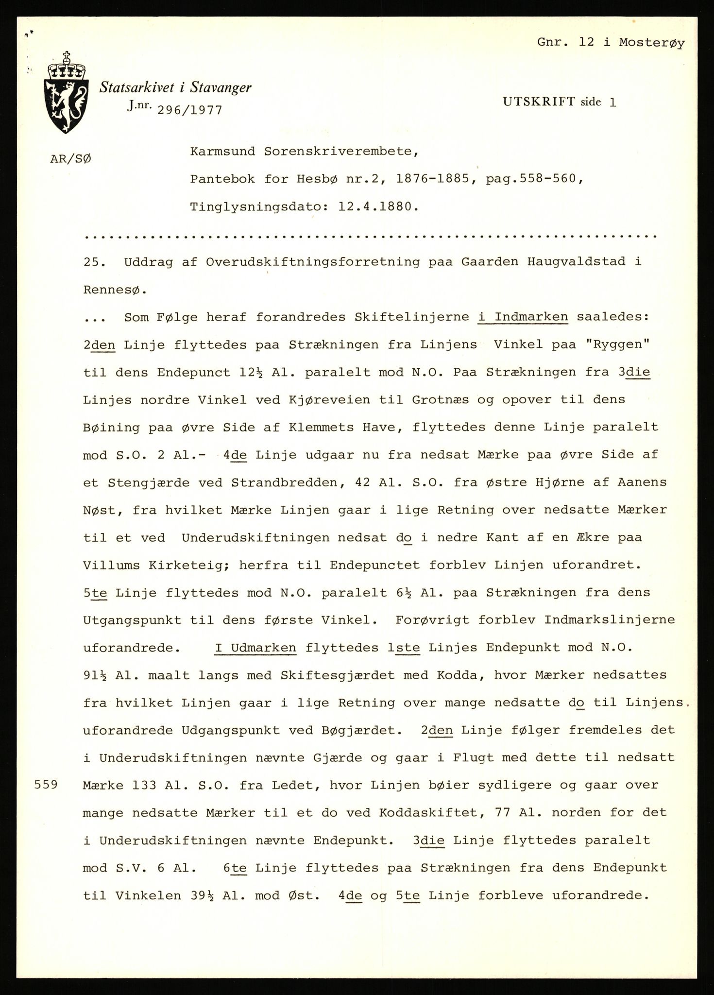 Statsarkivet i Stavanger, AV/SAST-A-101971/03/Y/Yj/L0038: Avskrifter sortert etter gårdsnavn: Hodne - Holte, 1750-1930, s. 383