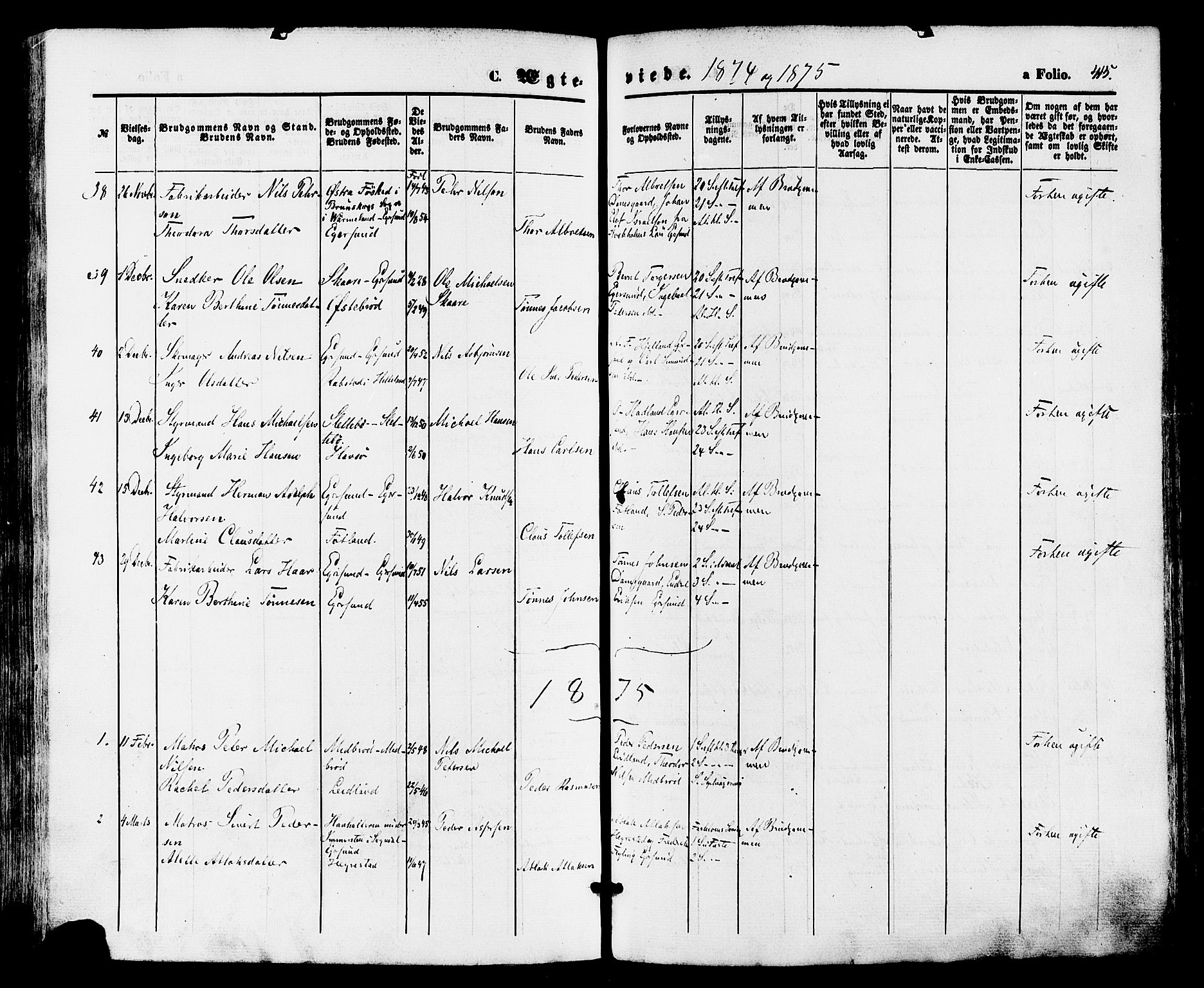 Eigersund sokneprestkontor, AV/SAST-A-101807/001/30/30BA/L0014: Ministerialbok nr. A 13, 1866-1878, s. 415
