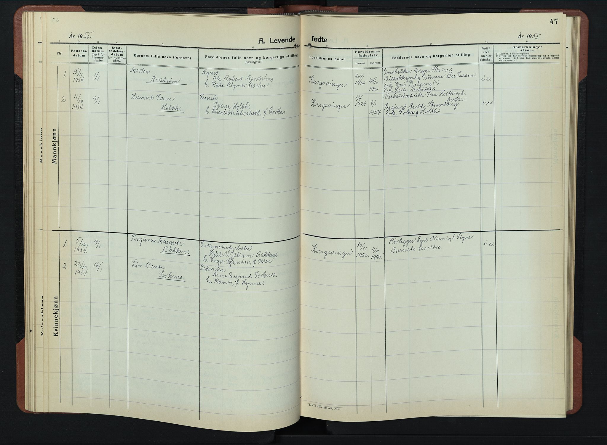 Vinger prestekontor, AV/SAH-PREST-024/H/Ha/Hab/L0008: Klokkerbok nr. 8, 1941-1954, s. 47
