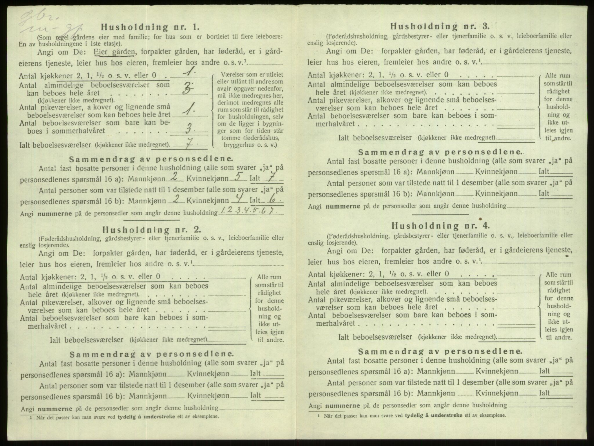 SAB, Folketelling 1920 for 1445 Gloppen herred, 1920, s. 158