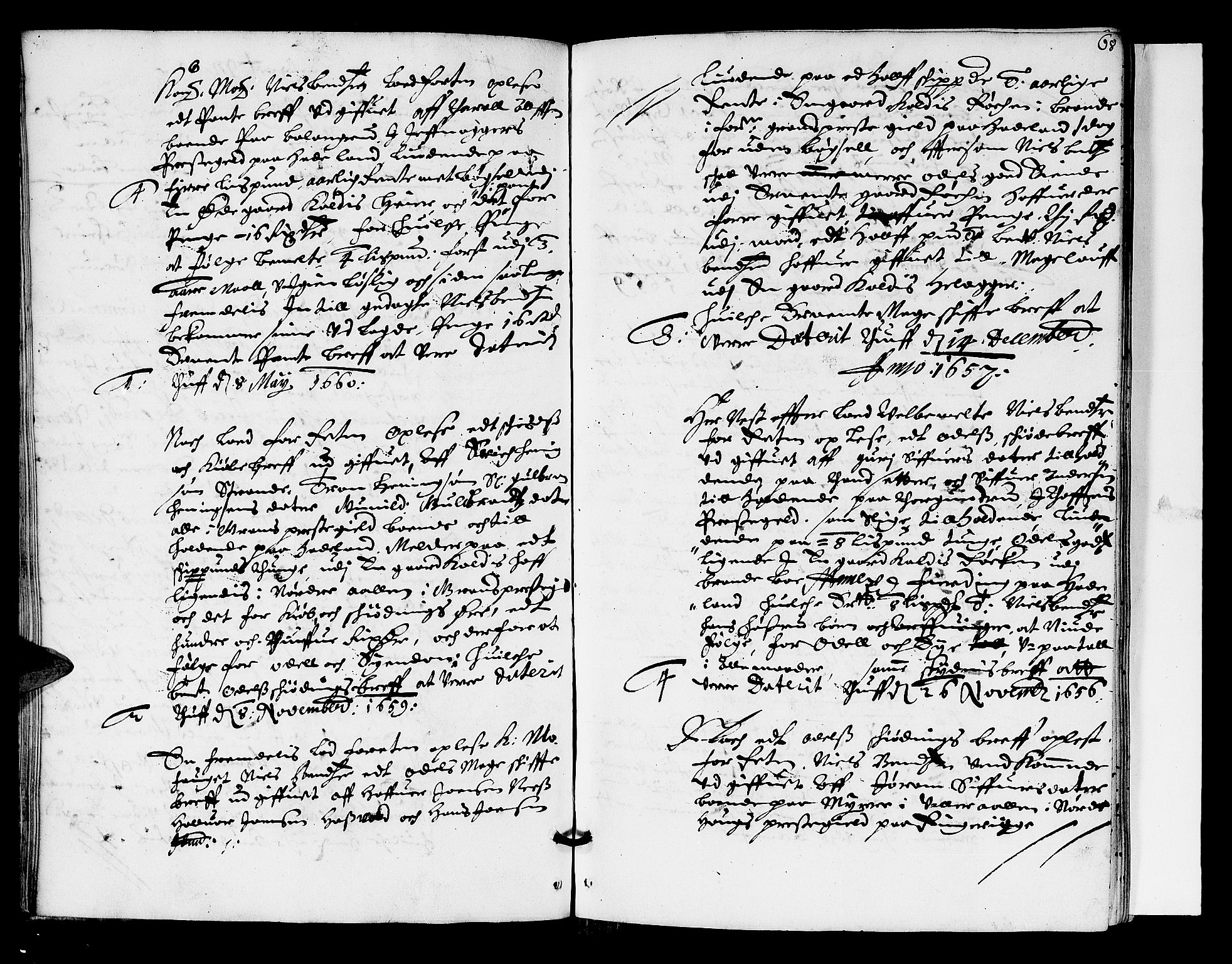 Hadeland, Land og Valdres sorenskriveri, SAH/TING-028/G/Gb/L0007: Tingbok, 1659-1661, s. 67b-68a