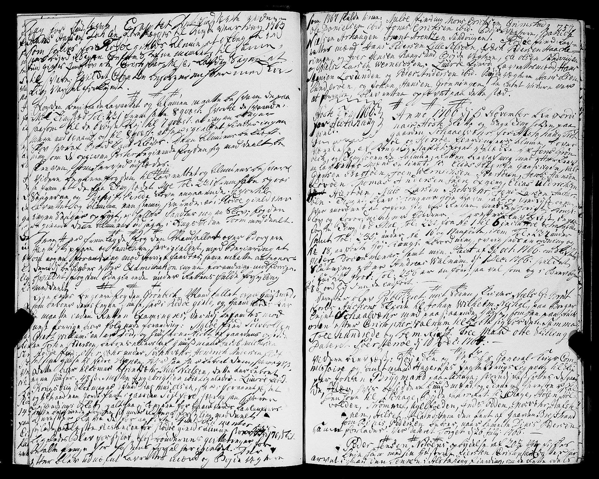 Helgeland sorenskriveri, AV/SAT-A-0004/1/1A/L0022: Tingbok 18B, 1766-1770, s. 256b-257a