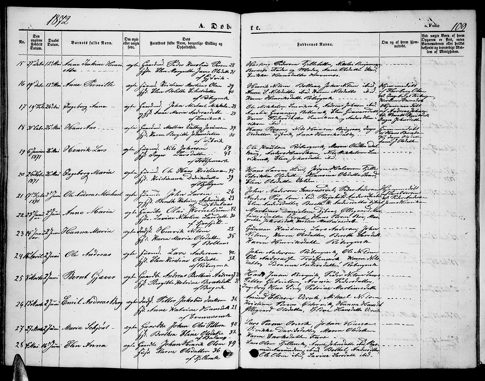 Ministerialprotokoller, klokkerbøker og fødselsregistre - Nordland, AV/SAT-A-1459/863/L0912: Klokkerbok nr. 863C02, 1858-1876, s. 109