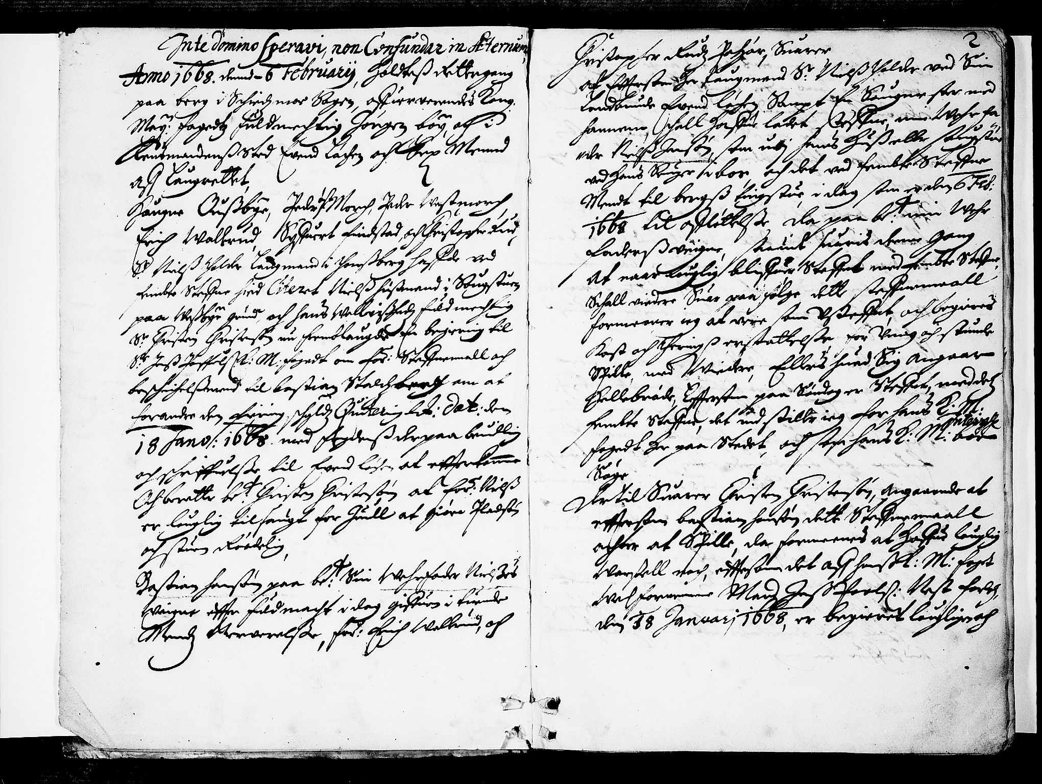 Nedre Romerike sorenskriveri, SAO/A-10469/F/Fb/L0002: Tingbok, 1668, s. 1b-2a
