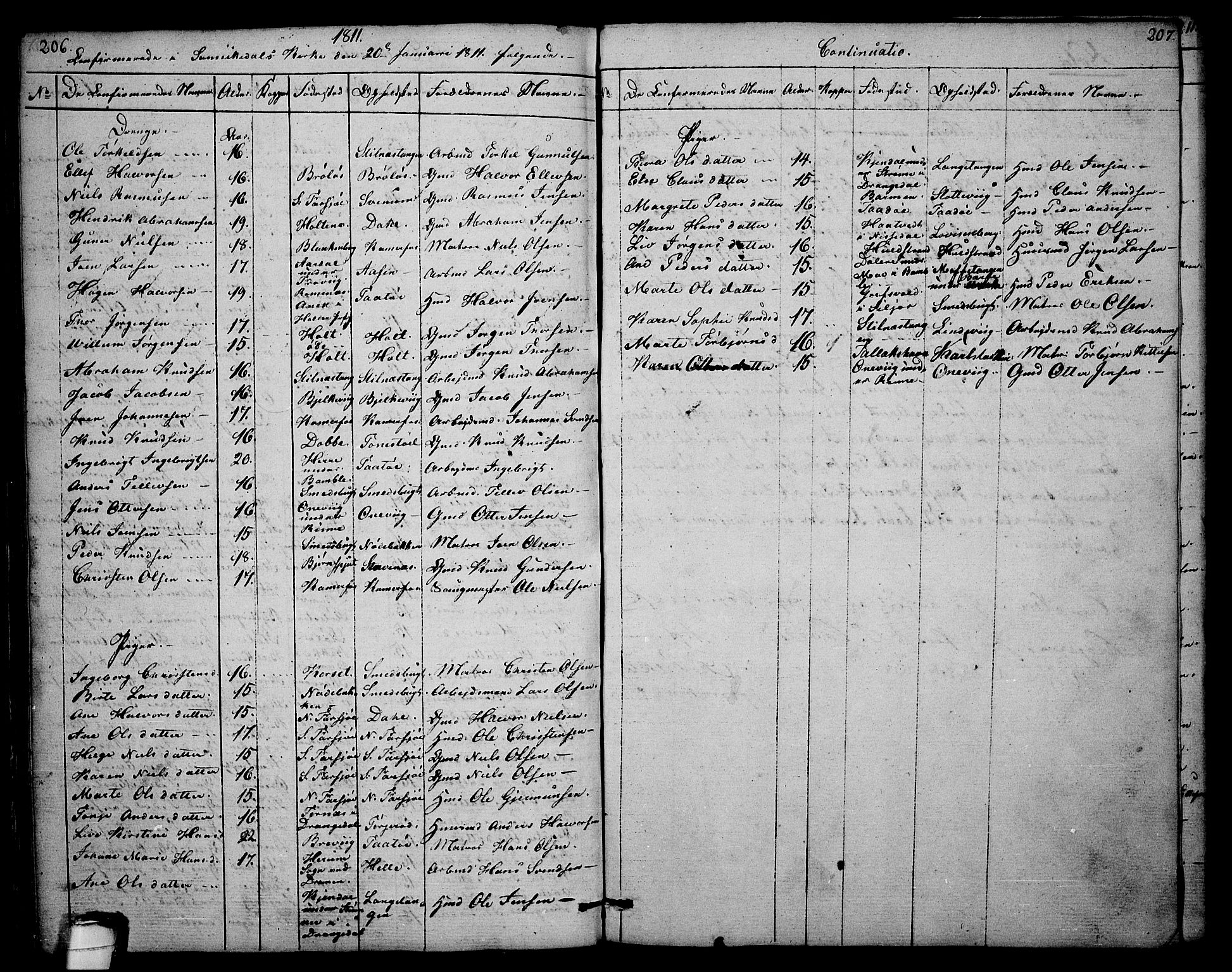 Sannidal kirkebøker, AV/SAKO-A-296/F/Fa/L0003: Ministerialbok nr. 3, 1803-1813, s. 206-207