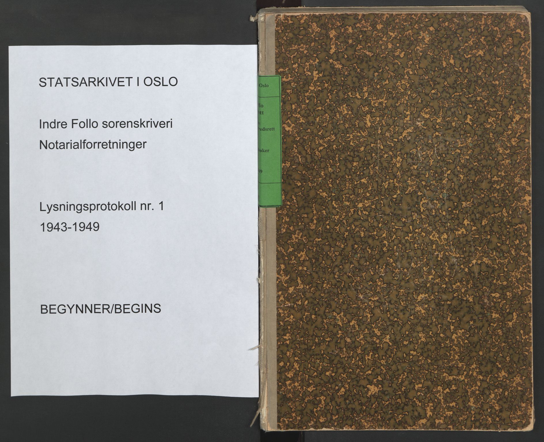 Indre Follo tingrett, AV/SAO-A-10086/L/Lc/L0001: Lysingsbok, 1943-1949