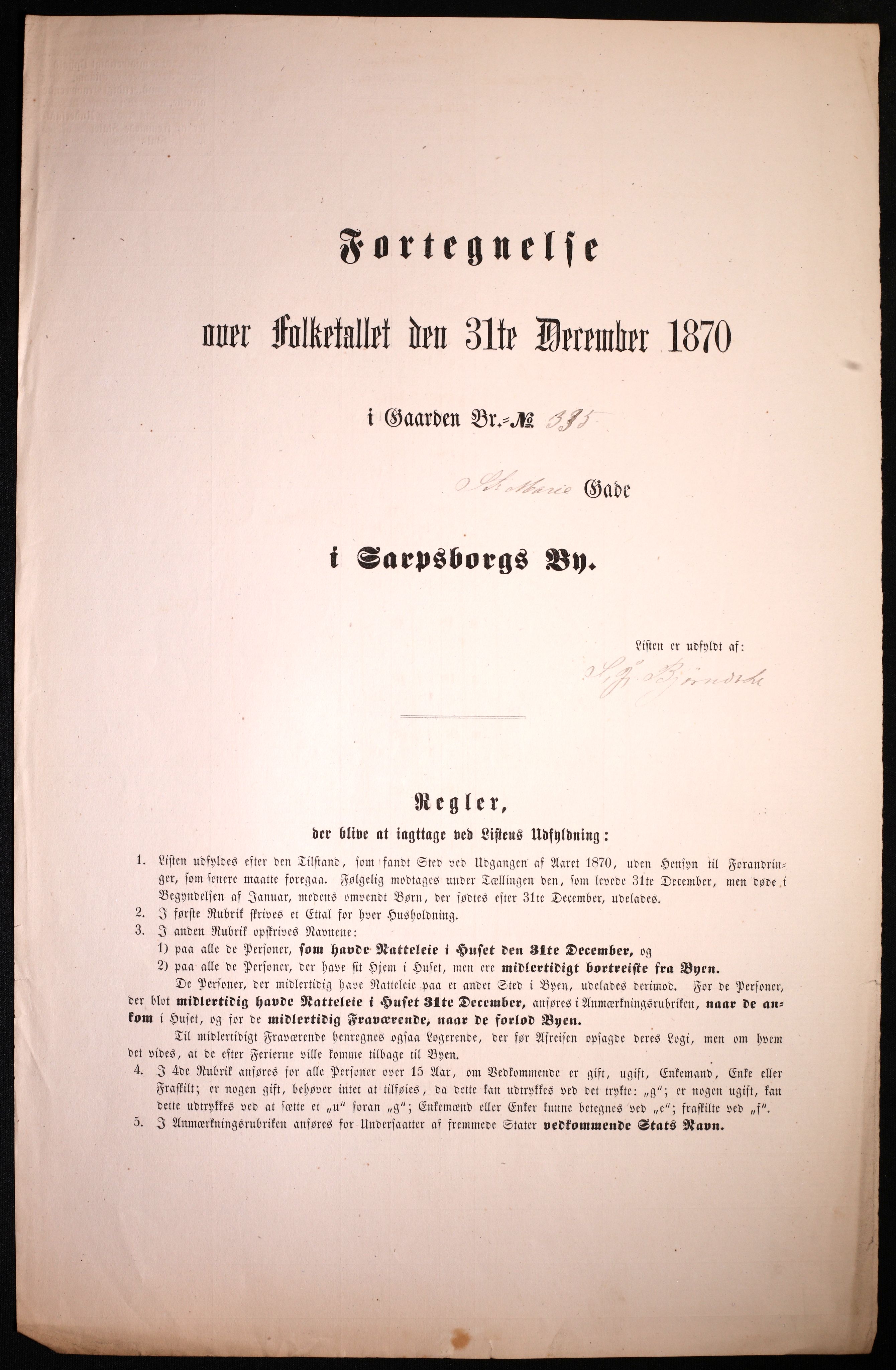 RA, Folketelling 1870 for 0102 Sarpsborg kjøpstad, 1870, s. 365