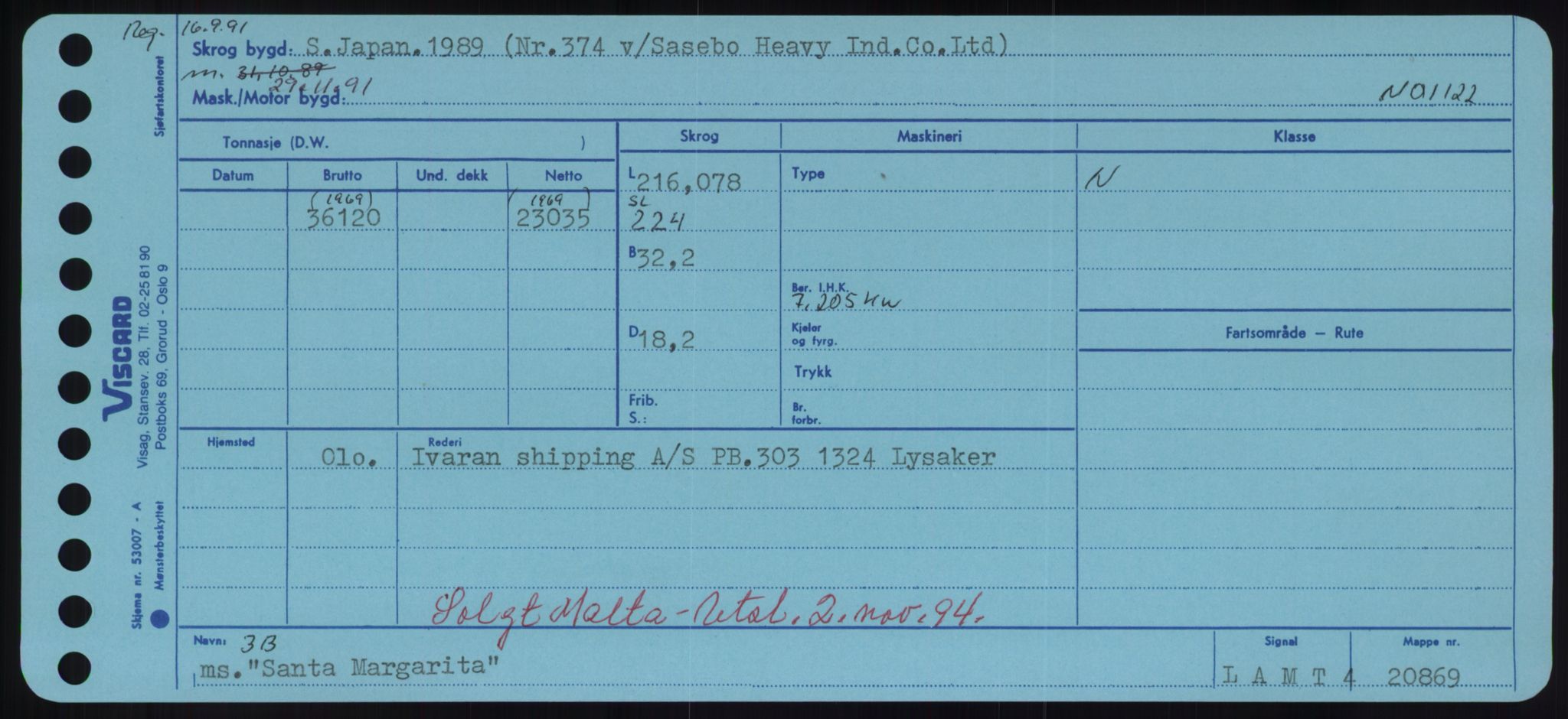 Sjøfartsdirektoratet med forløpere, Skipsmålingen, RA/S-1627/H/Hd/L0032: Fartøy, San-Seve, s. 153