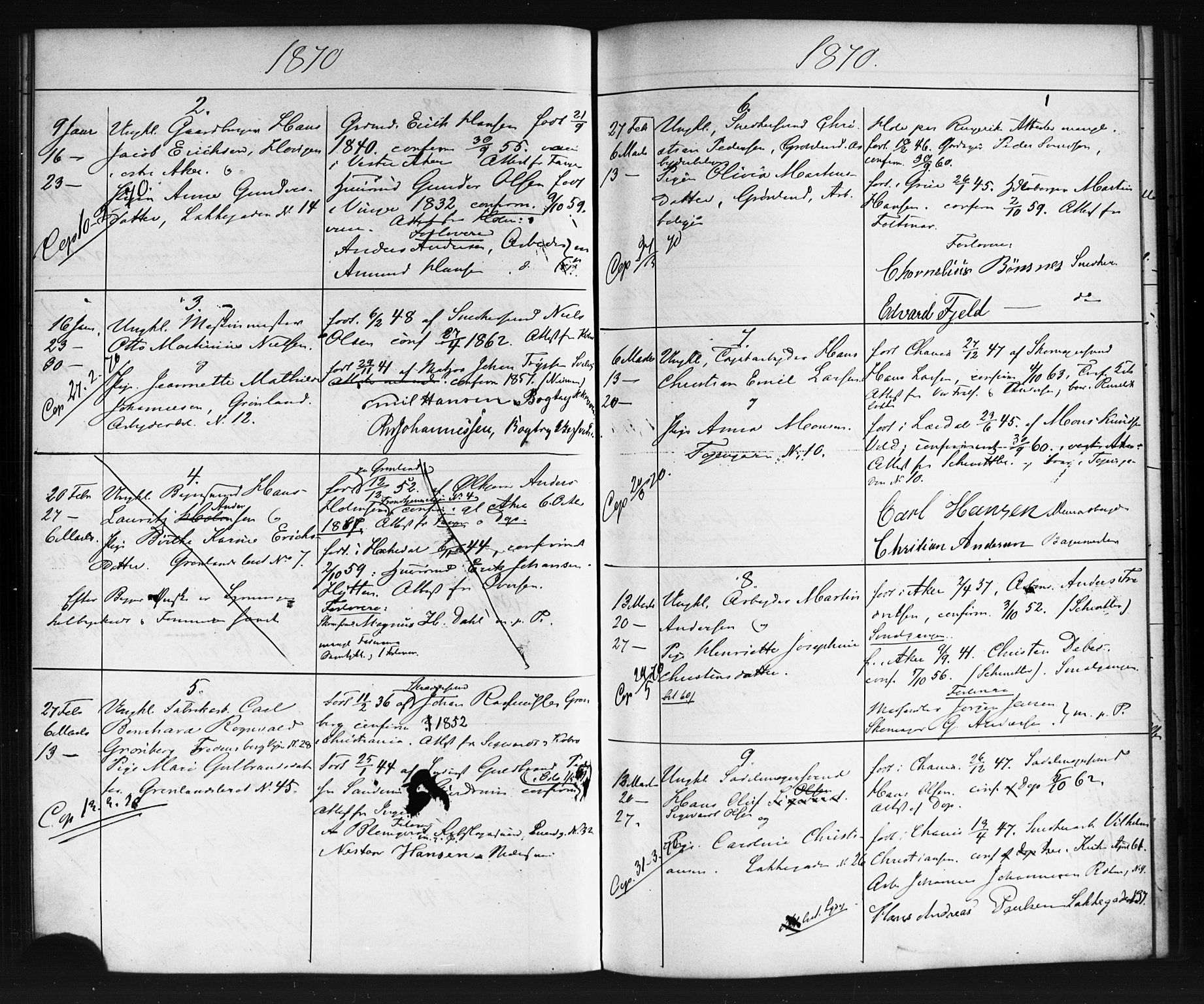 Grønland prestekontor Kirkebøker, AV/SAO-A-10848/G/Ga/L0002: Klokkerbok nr. 2, 1861-1863
