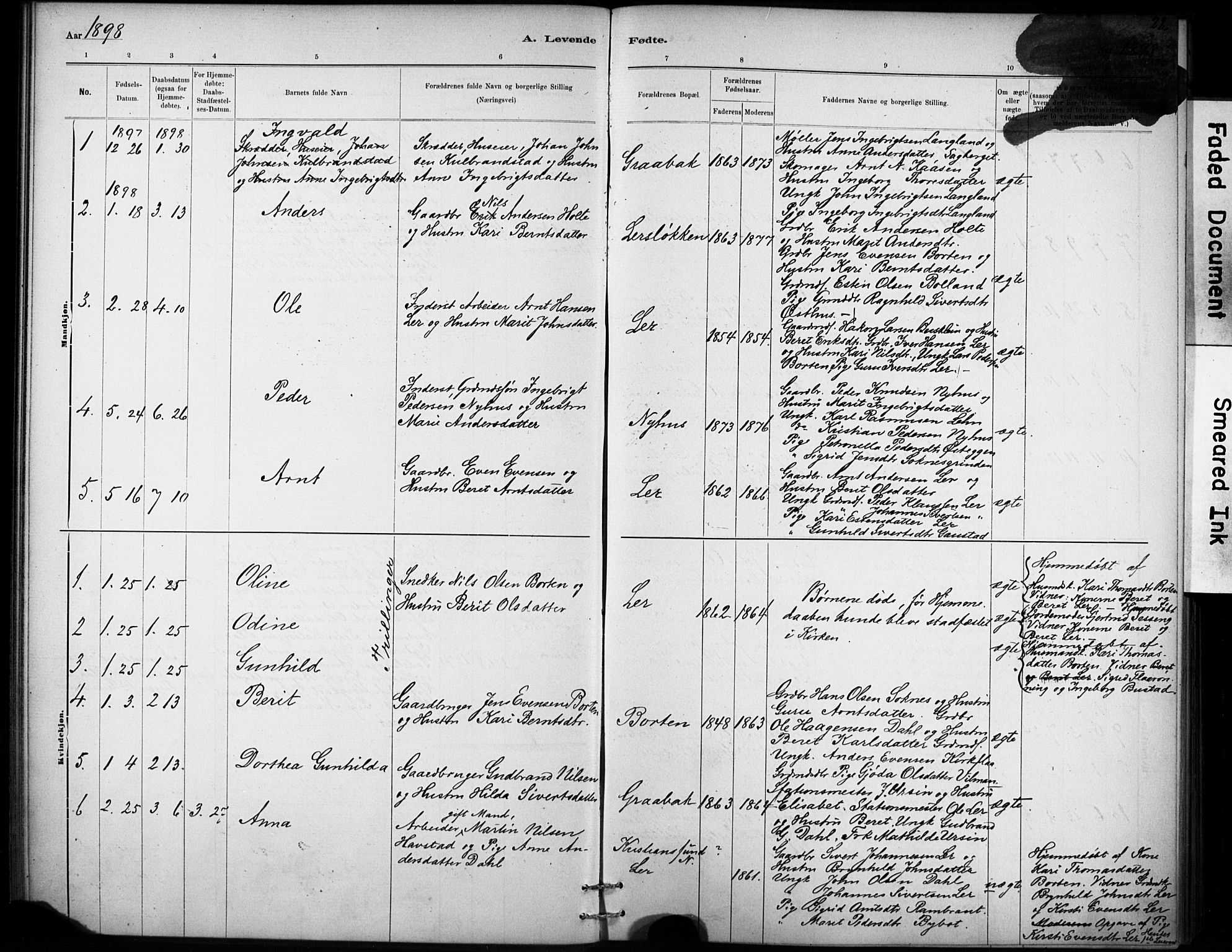 Ministerialprotokoller, klokkerbøker og fødselsregistre - Sør-Trøndelag, SAT/A-1456/693/L1119: Ministerialbok nr. 693A01, 1887-1905, s. 22