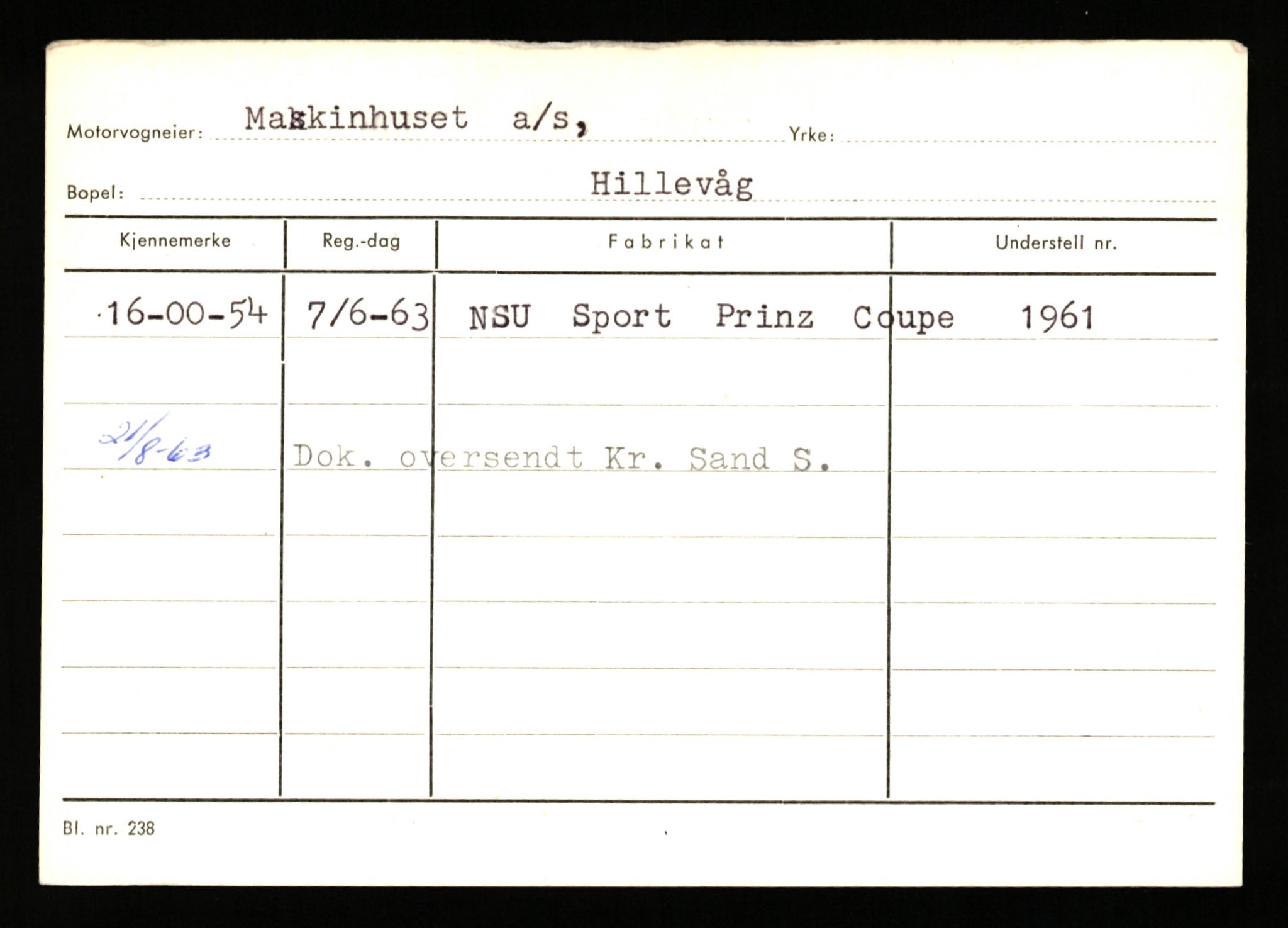 Stavanger trafikkstasjon, SAST/A-101942/0/G/L0010: Registreringsnummer: 130000 - 239953, 1930-1971, s. 1043