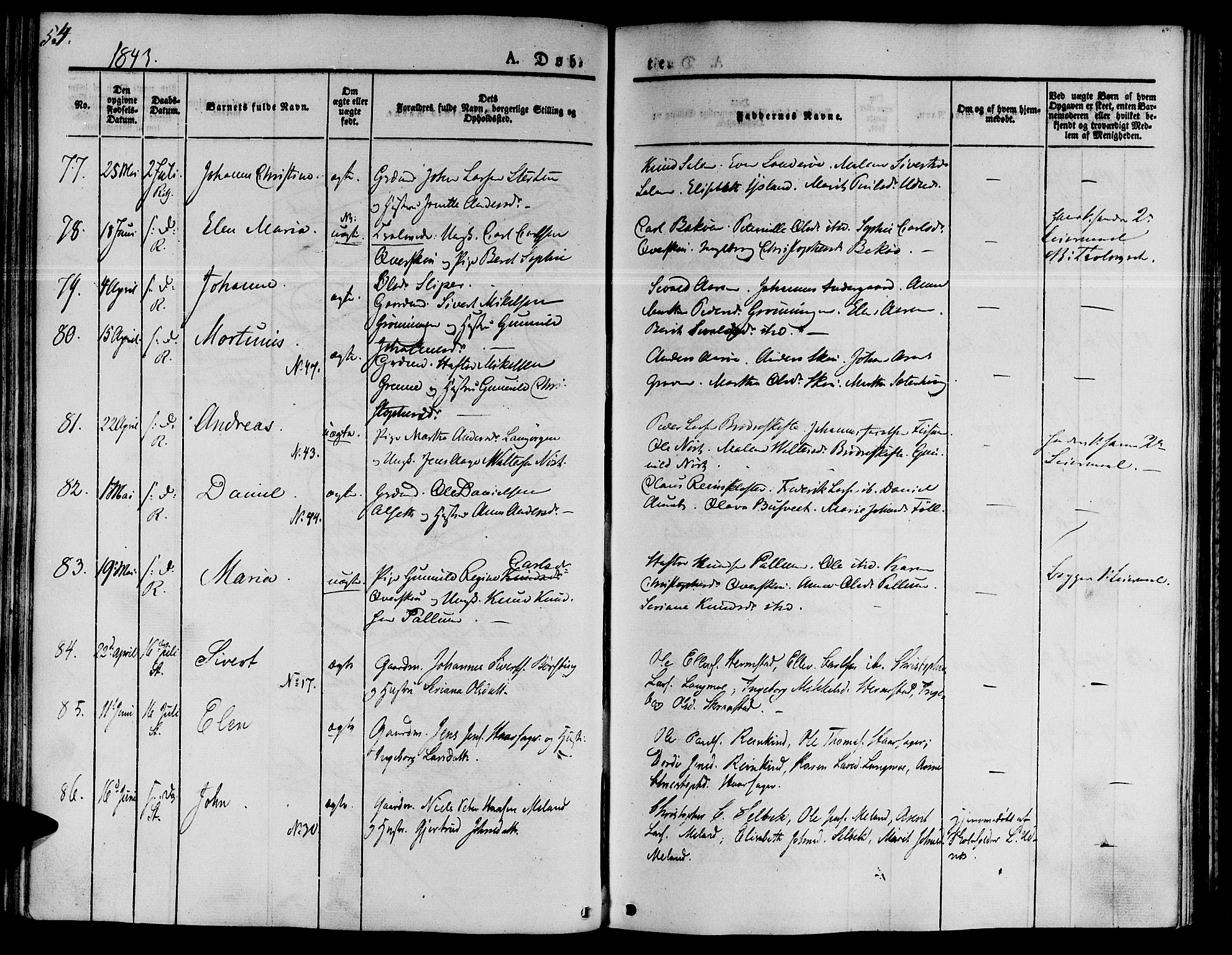 Ministerialprotokoller, klokkerbøker og fødselsregistre - Sør-Trøndelag, SAT/A-1456/646/L0610: Ministerialbok nr. 646A08, 1837-1847, s. 54