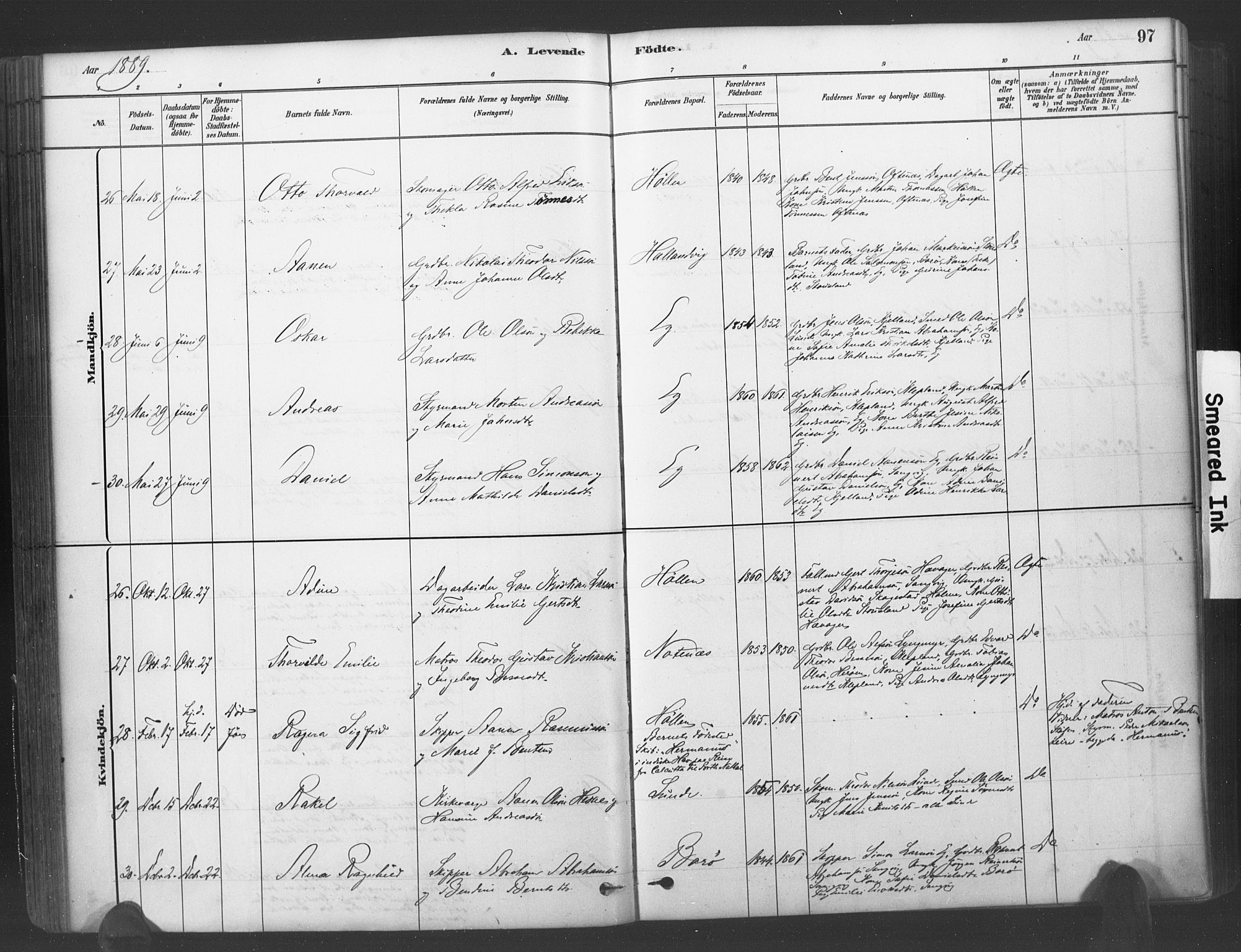 Søgne sokneprestkontor, AV/SAK-1111-0037/F/Fa/Fab/L0012: Ministerialbok nr. A 12, 1880-1891, s. 97