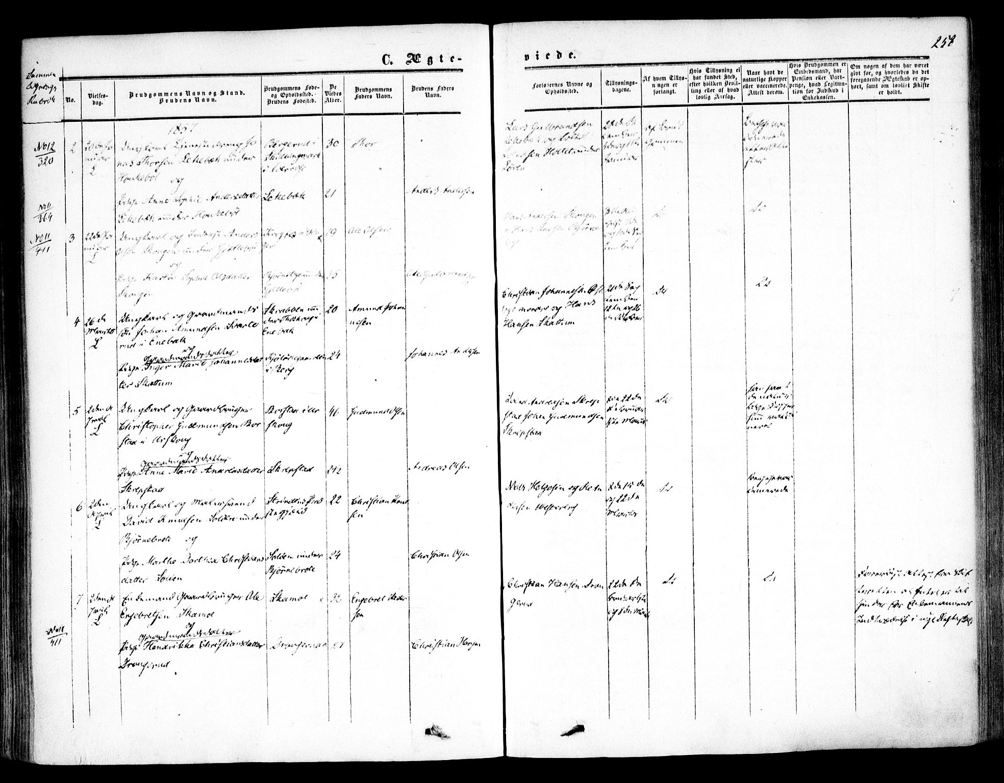 Høland prestekontor Kirkebøker, AV/SAO-A-10346a/F/Fa/L0010: Ministerialbok nr. I 10, 1854-1861, s. 257